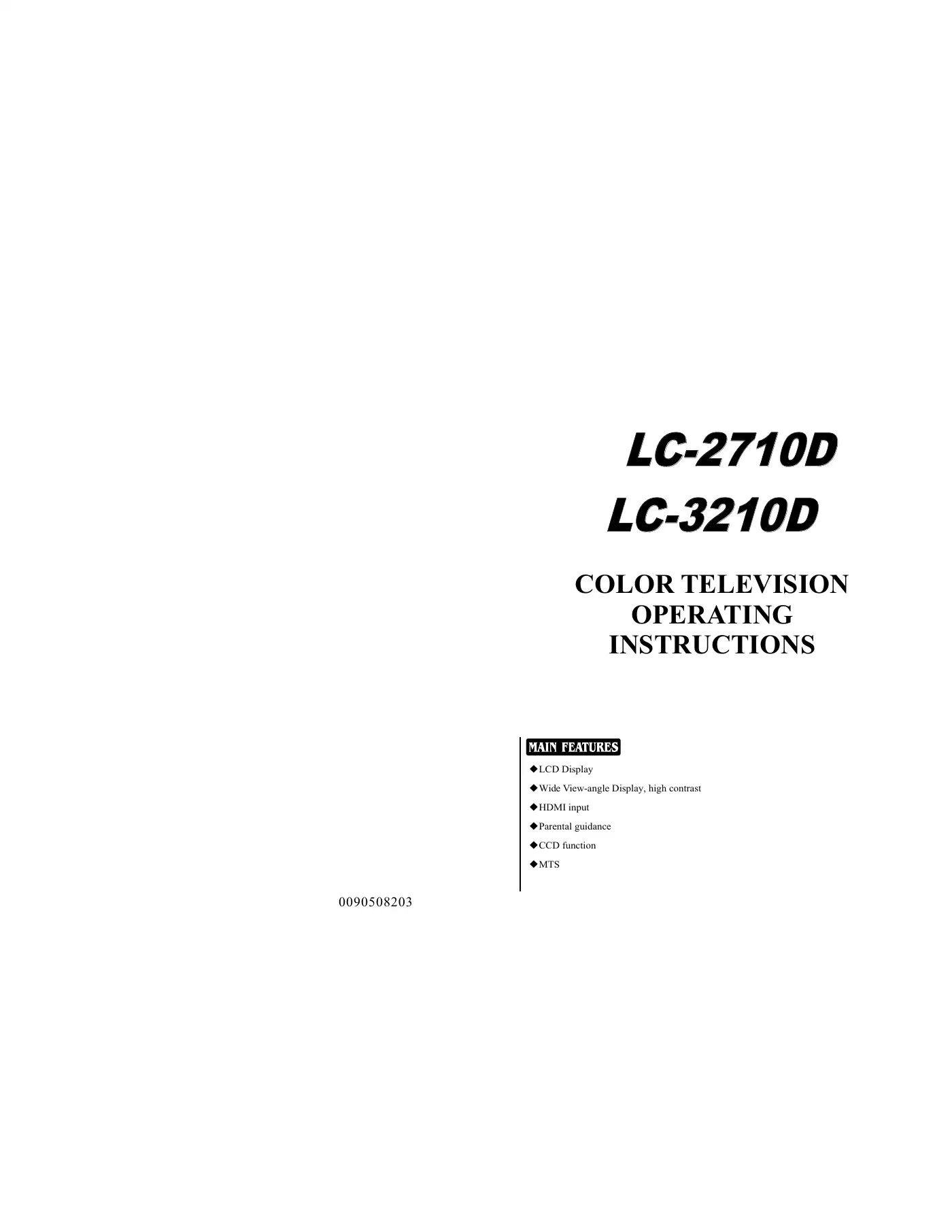 Haier LC-2710D Operating Instructions Manual Manual pdf 1 page image