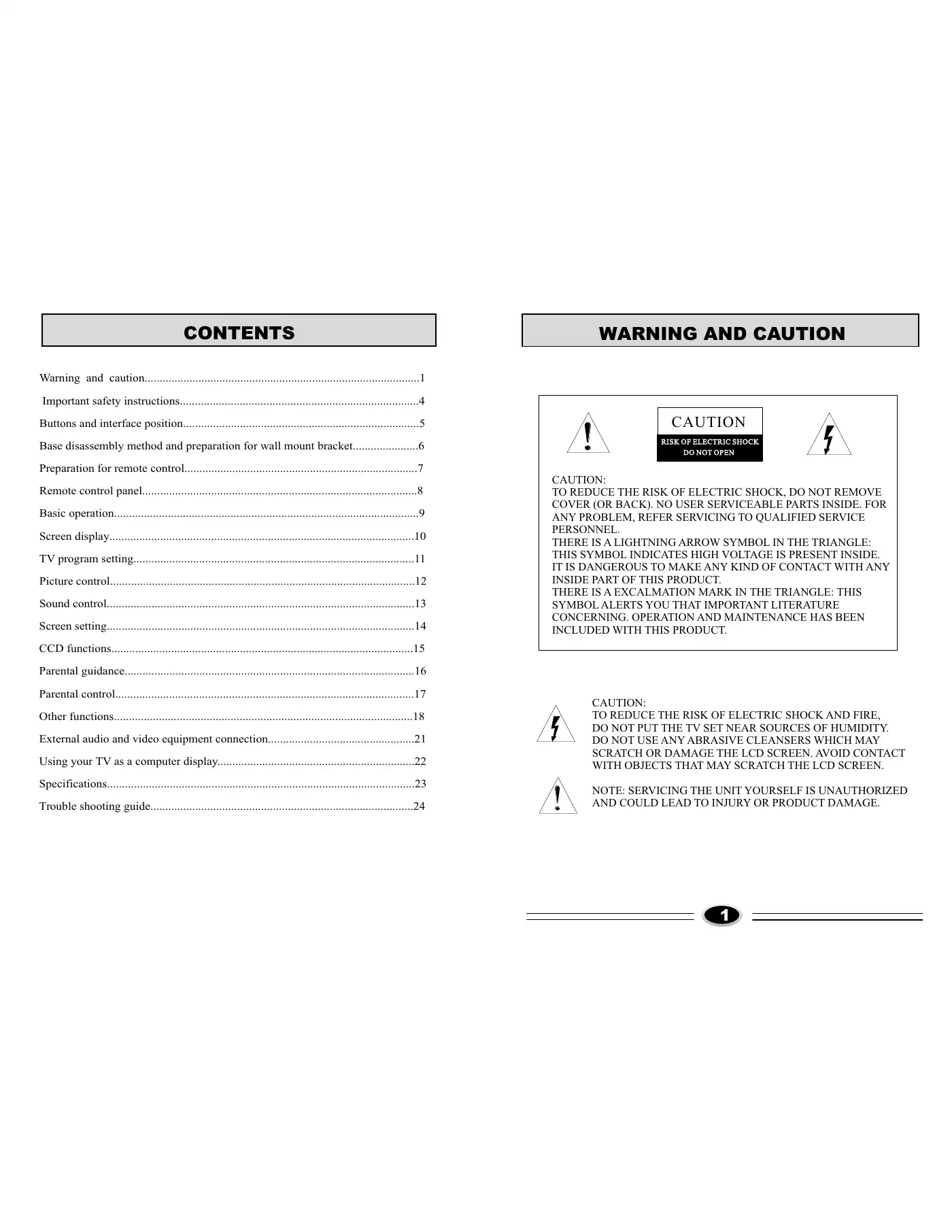 Haier LC-2710D Operating Instructions Manual Manual pdf 2 page image