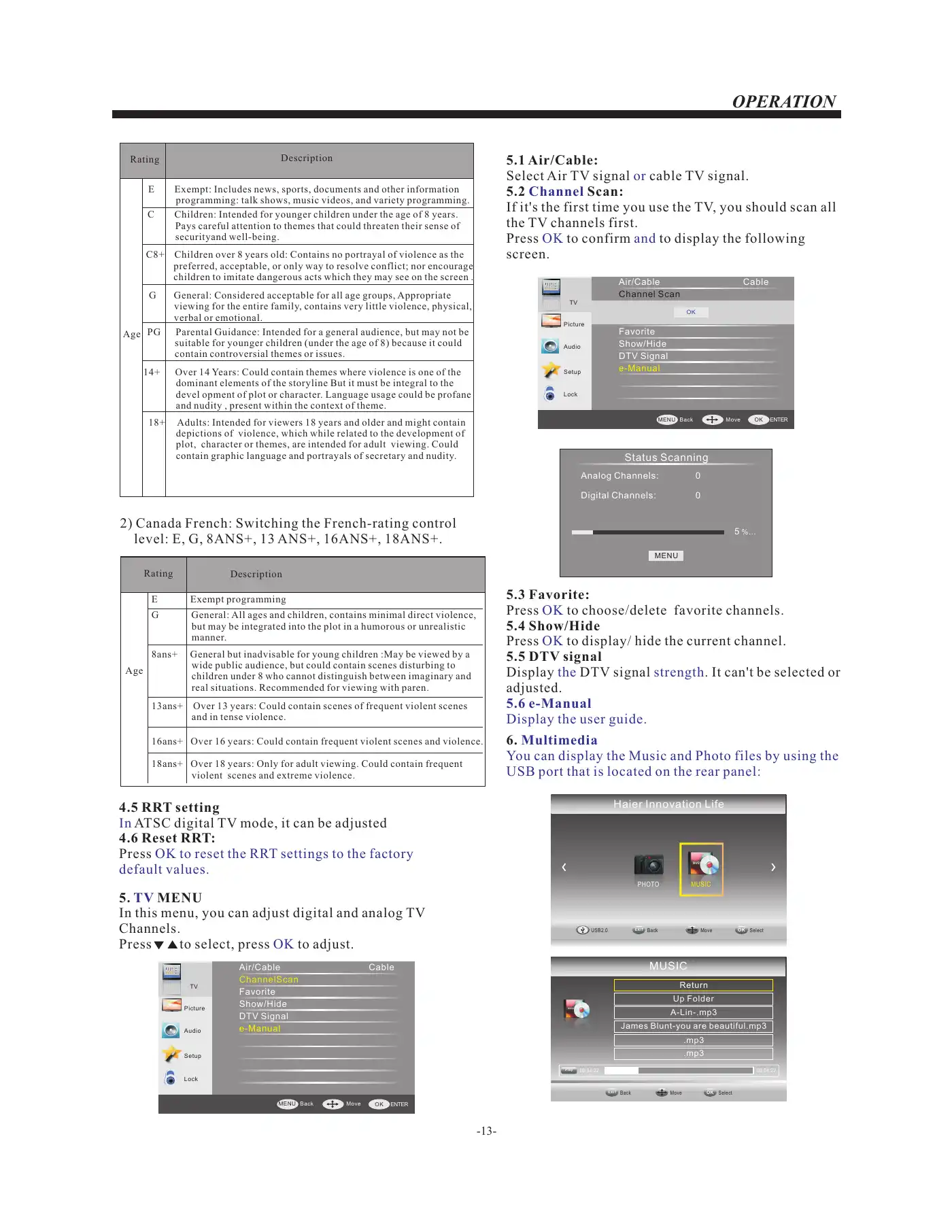Haier LE24F33800 User Manual Manual pdf 14 page image