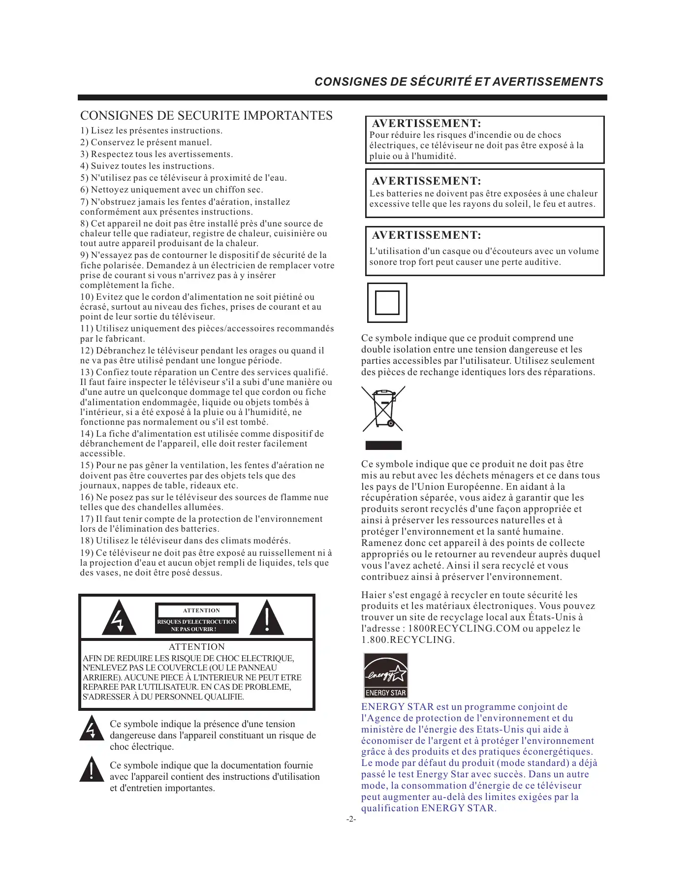 Haier LE24F33800 User Manual Manual pdf 18 page image