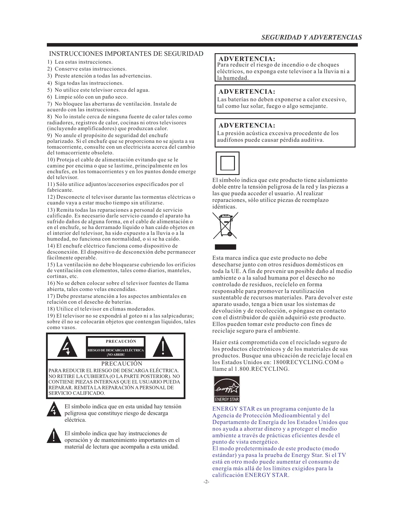 Haier LE24F33800 User Manual Manual pdf 33 page image