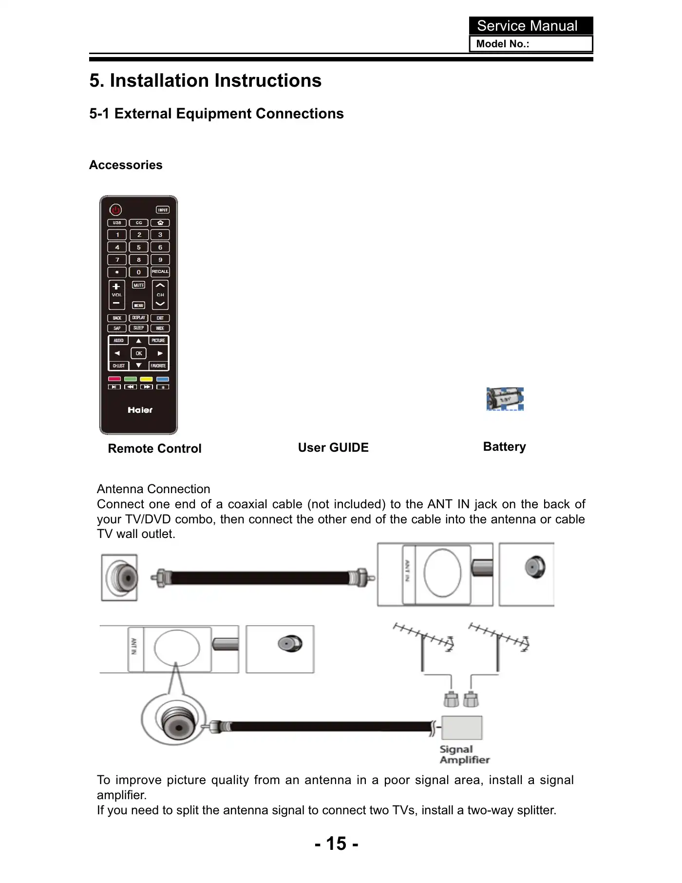 Haier LEC24B3320 Service Manual Manual pdf 16 page image