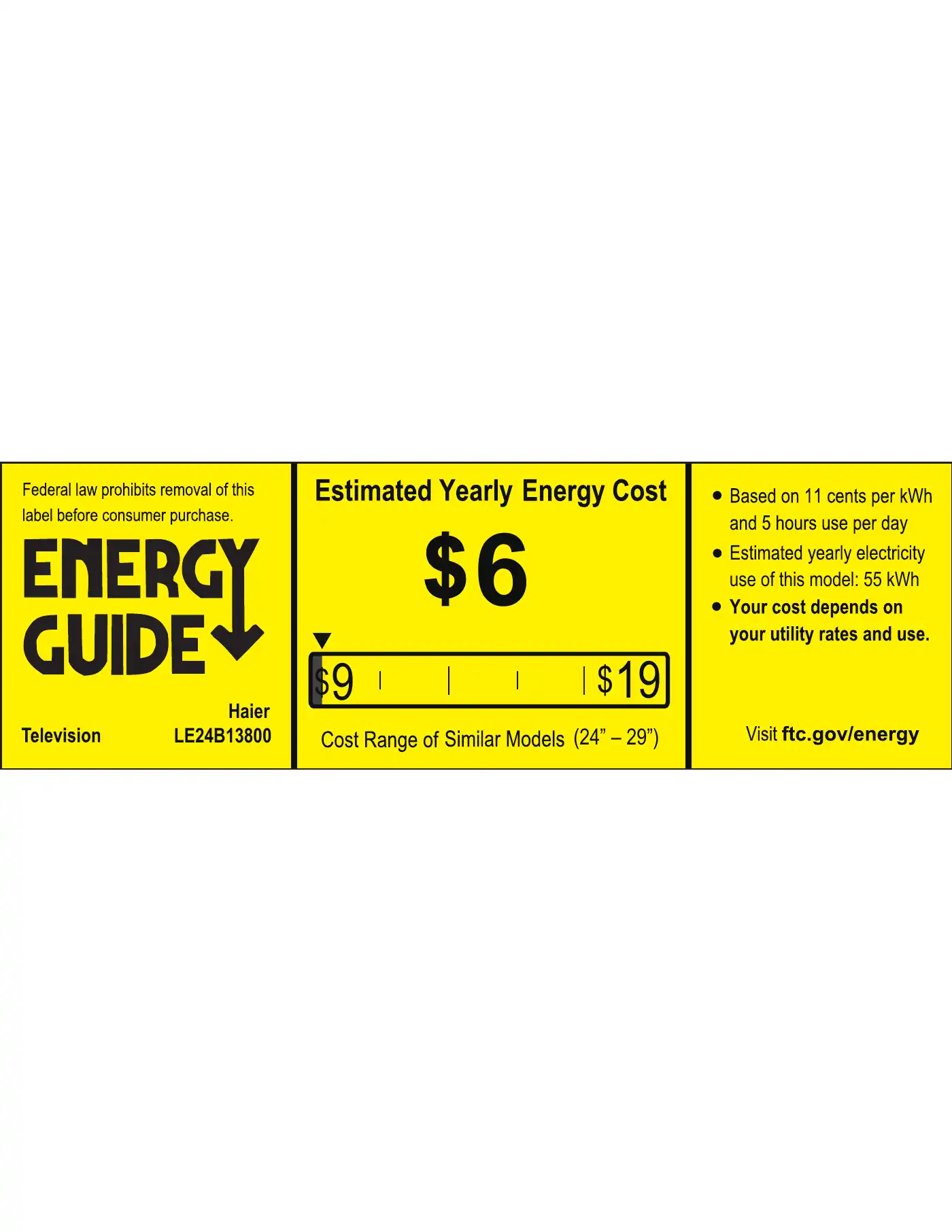 Haier LE24B13800 Energy Manual Manual pdf 1 page image