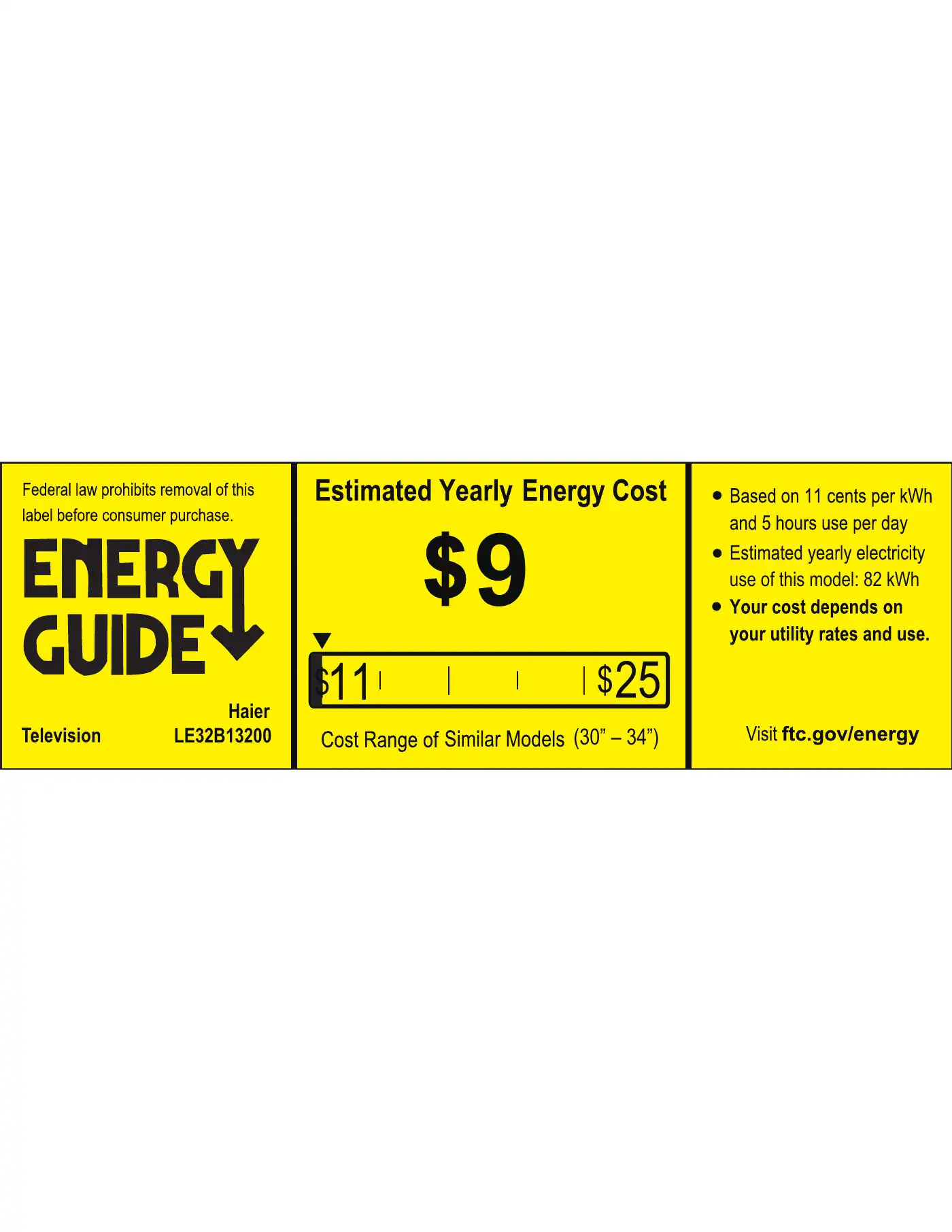 Haier LE32B13200 Energy Manual Manual pdf 1 page image