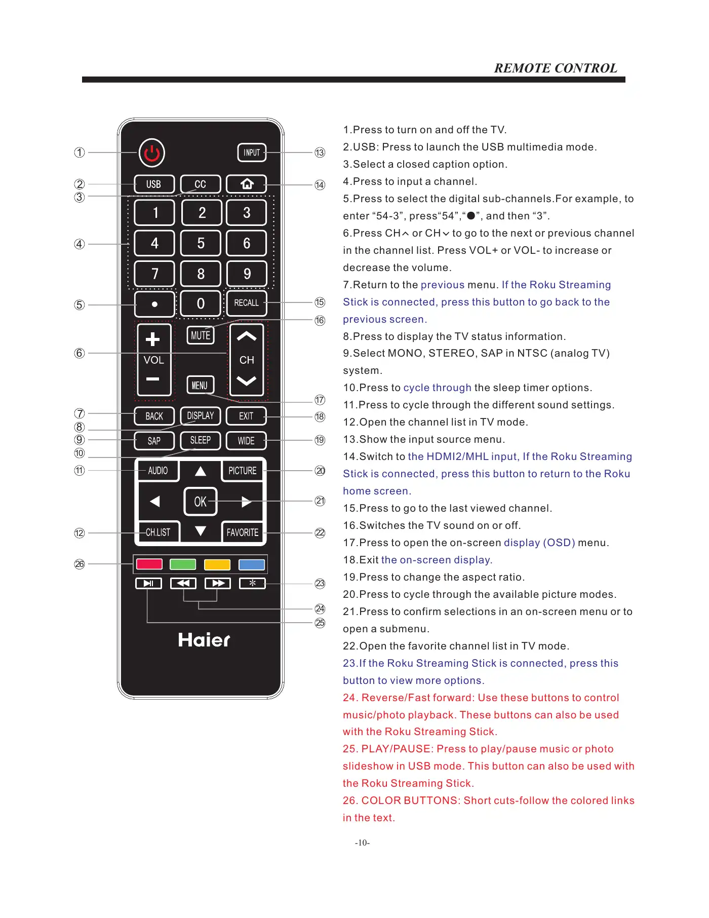 Haier LE32F32200 User Manual Manual pdf 11 page image