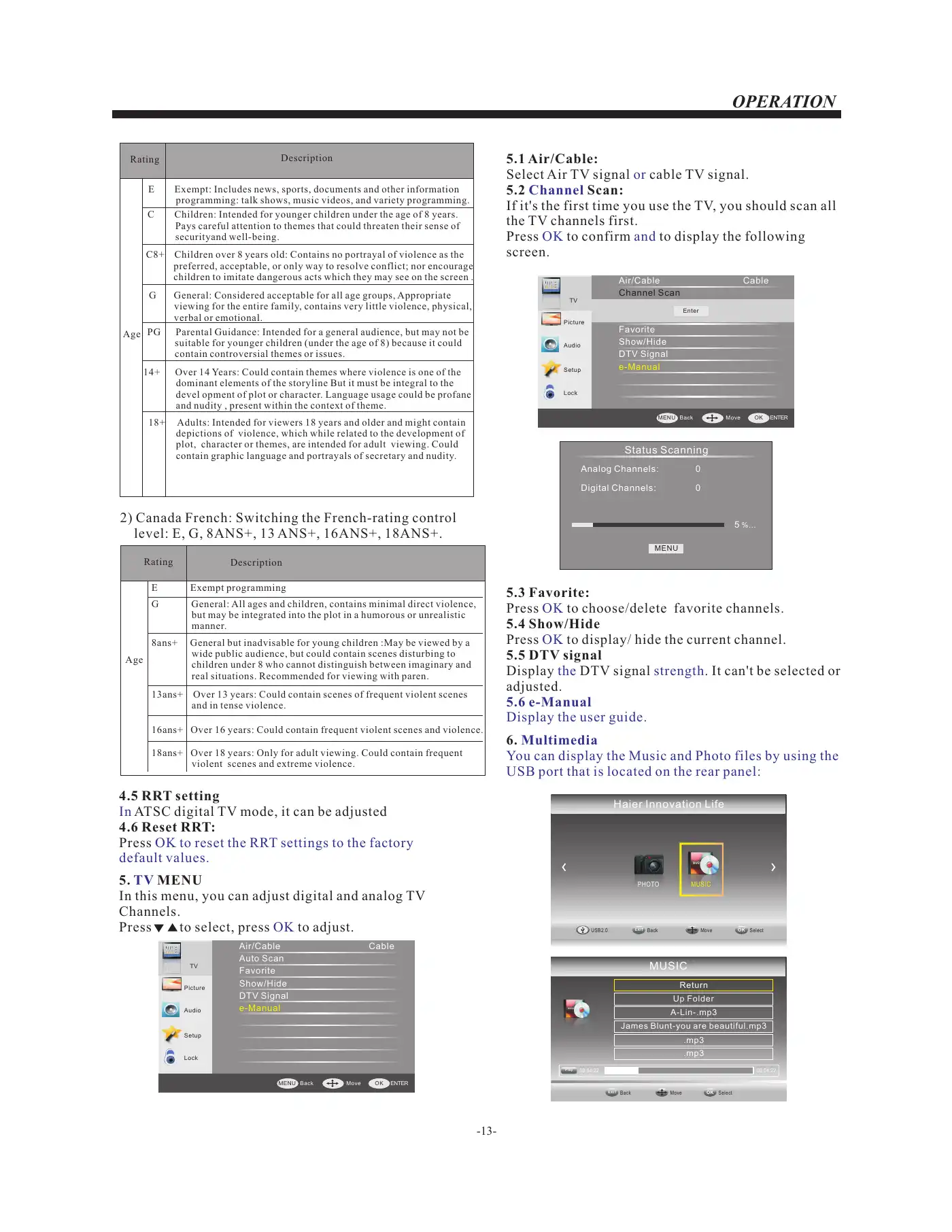Haier LE32F32200 User Manual Manual pdf 14 page image