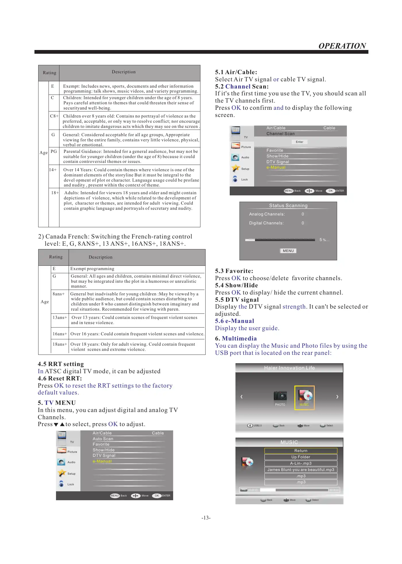 Haier LE32F32200A User Manual Manual pdf 14 page image