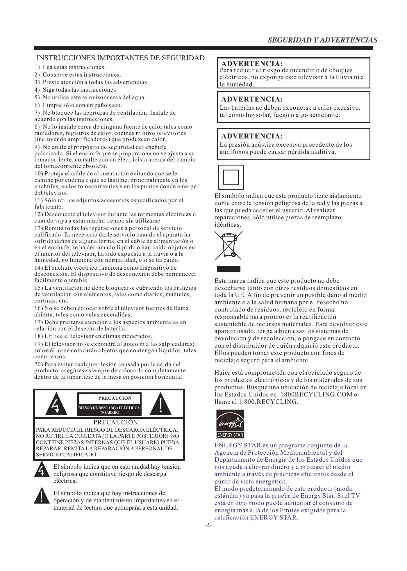 Haier LE32F32200A User Manual Manual pdf 33 page image