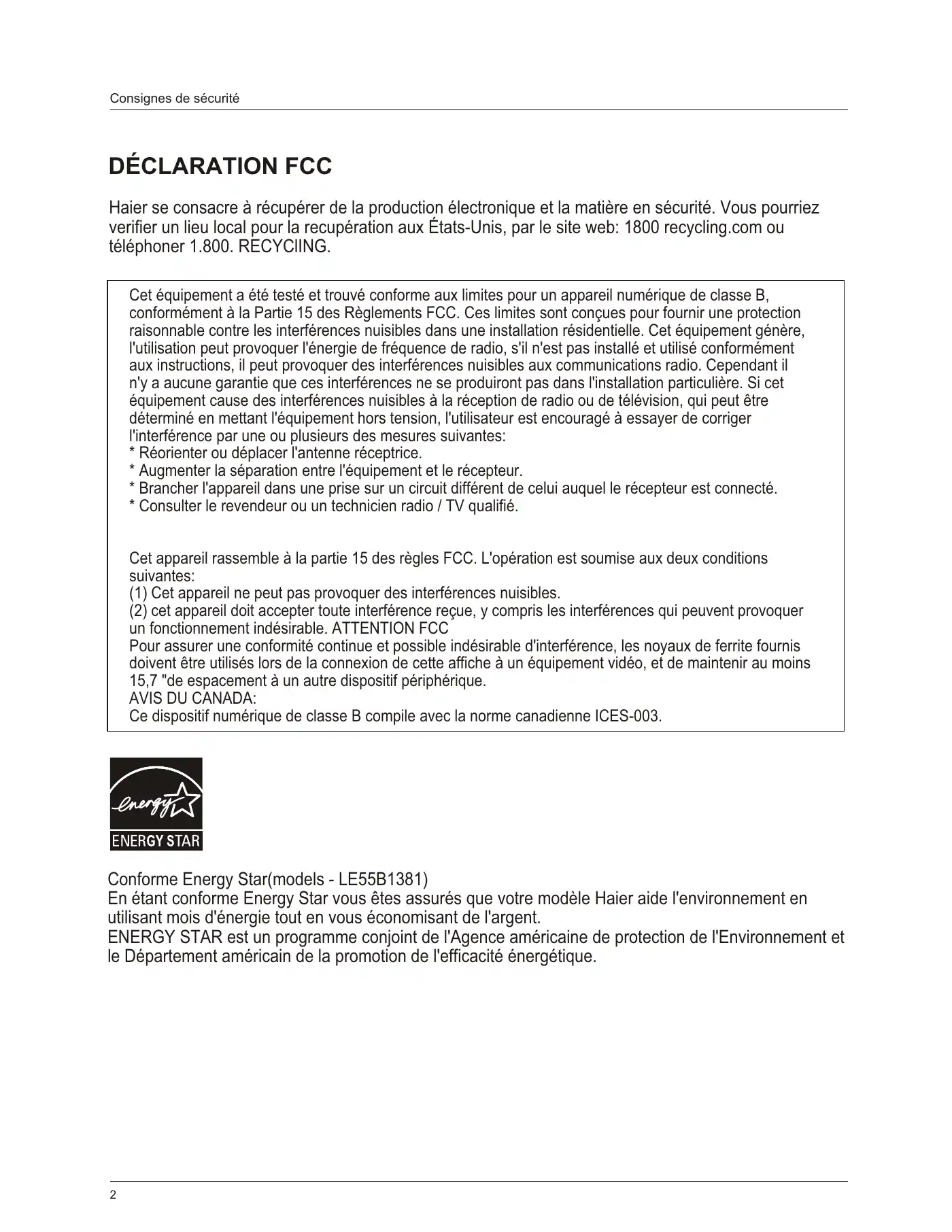 Haier LE55B1381 Owner's Manual Manual pdf 32 page image