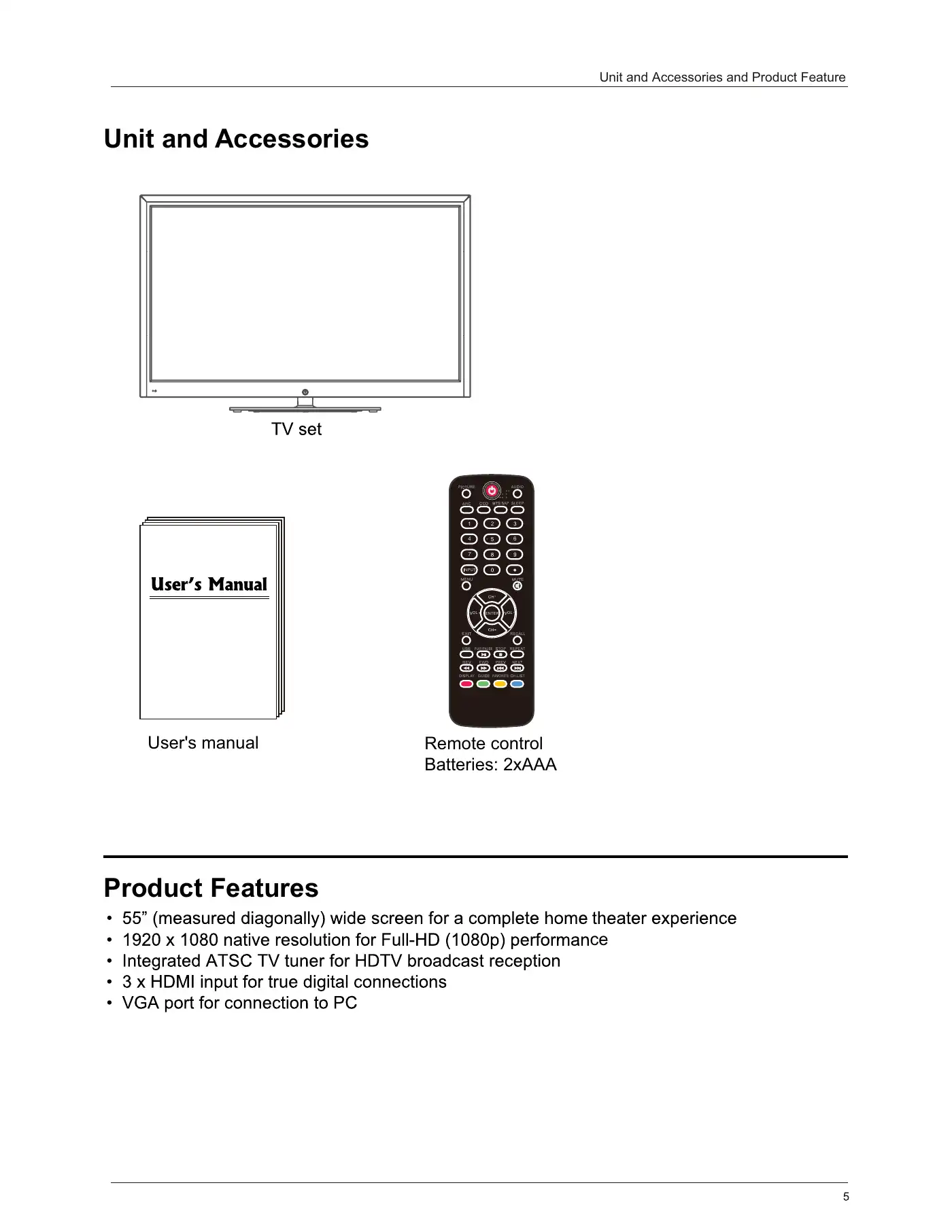 Haier LE55B1381 Owner's Manual Manual pdf 7 page image