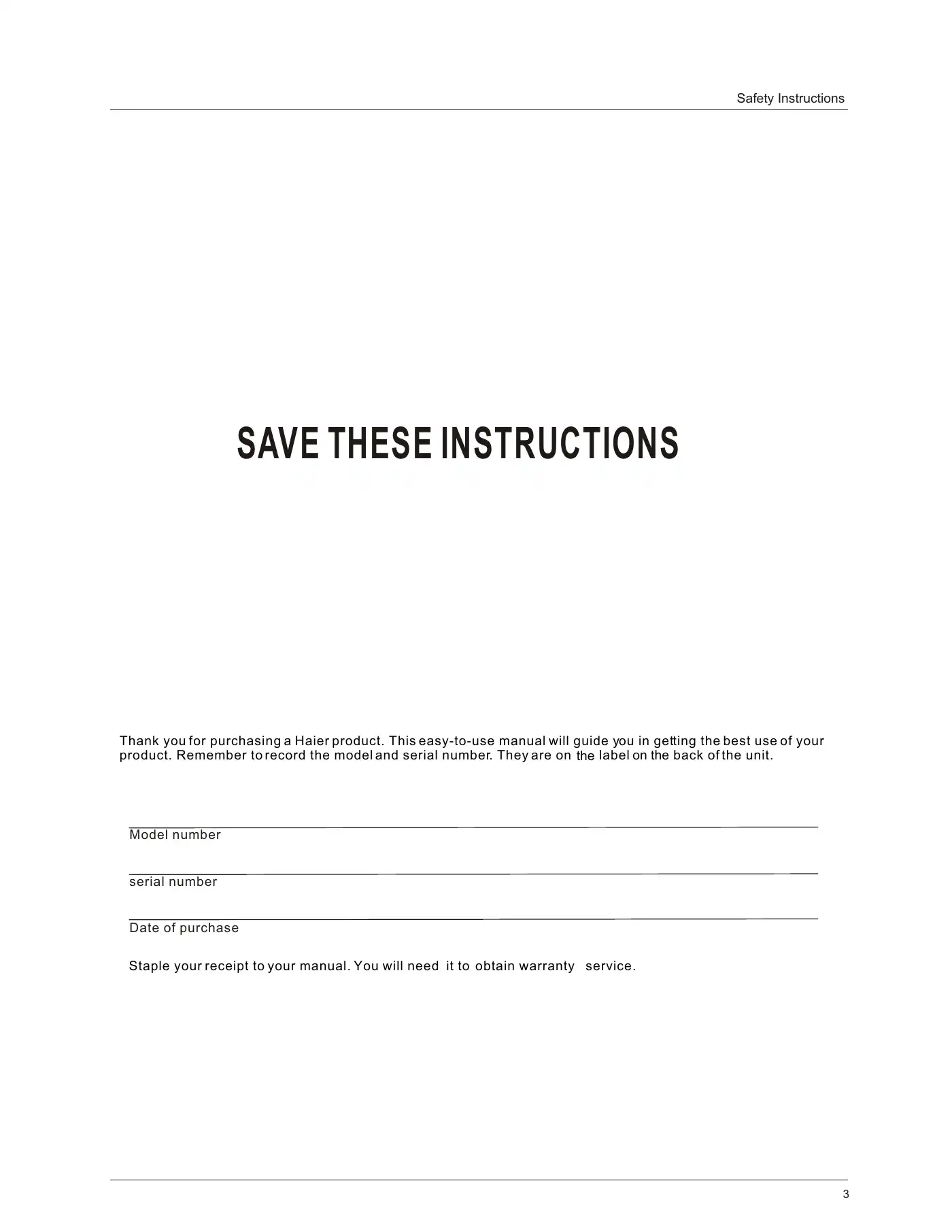 Haier LE55B1381 Owner's Manual Manual pdf 5 page image