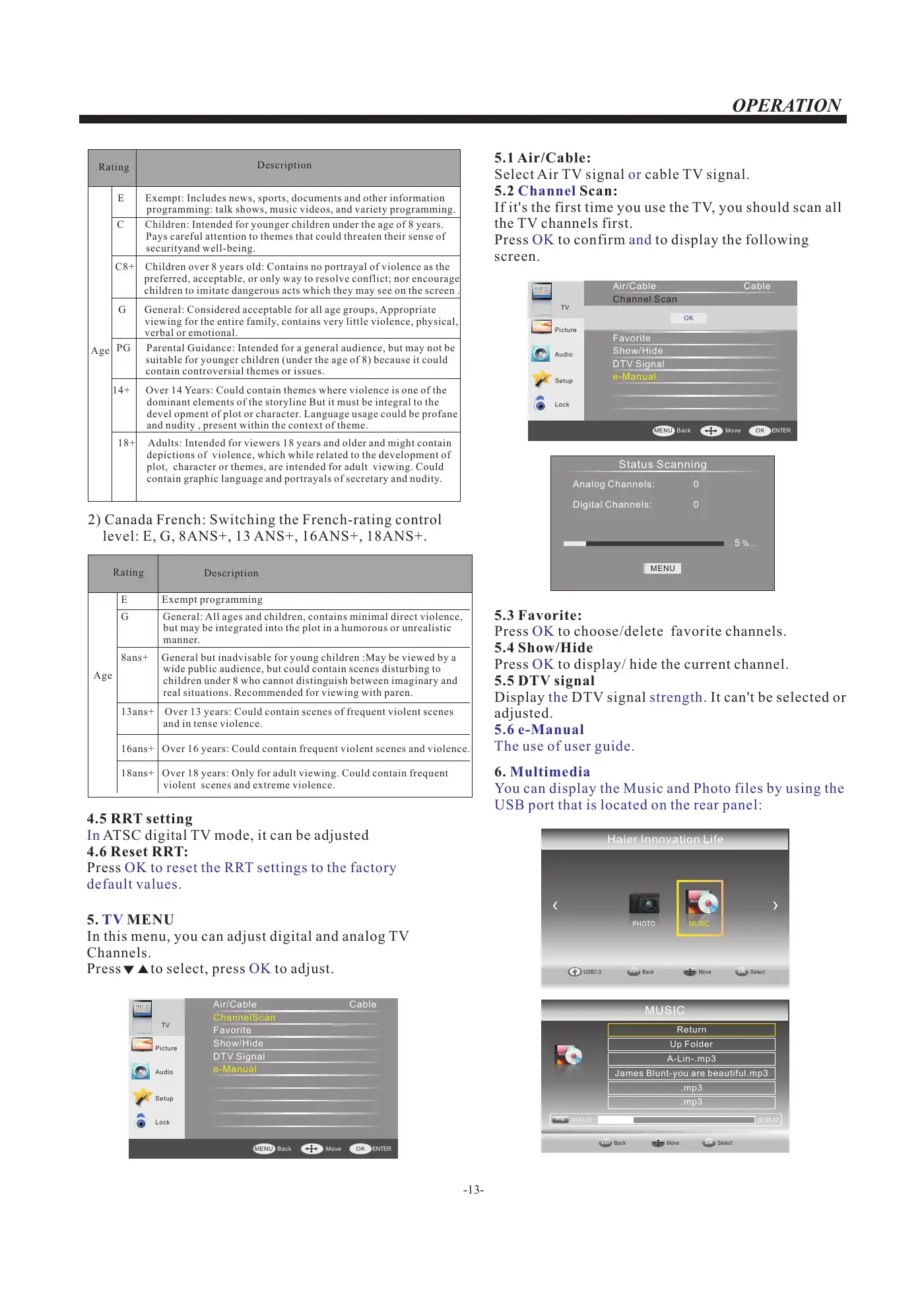 Haier LEC24B3320 User Manual Manual pdf 14 page image