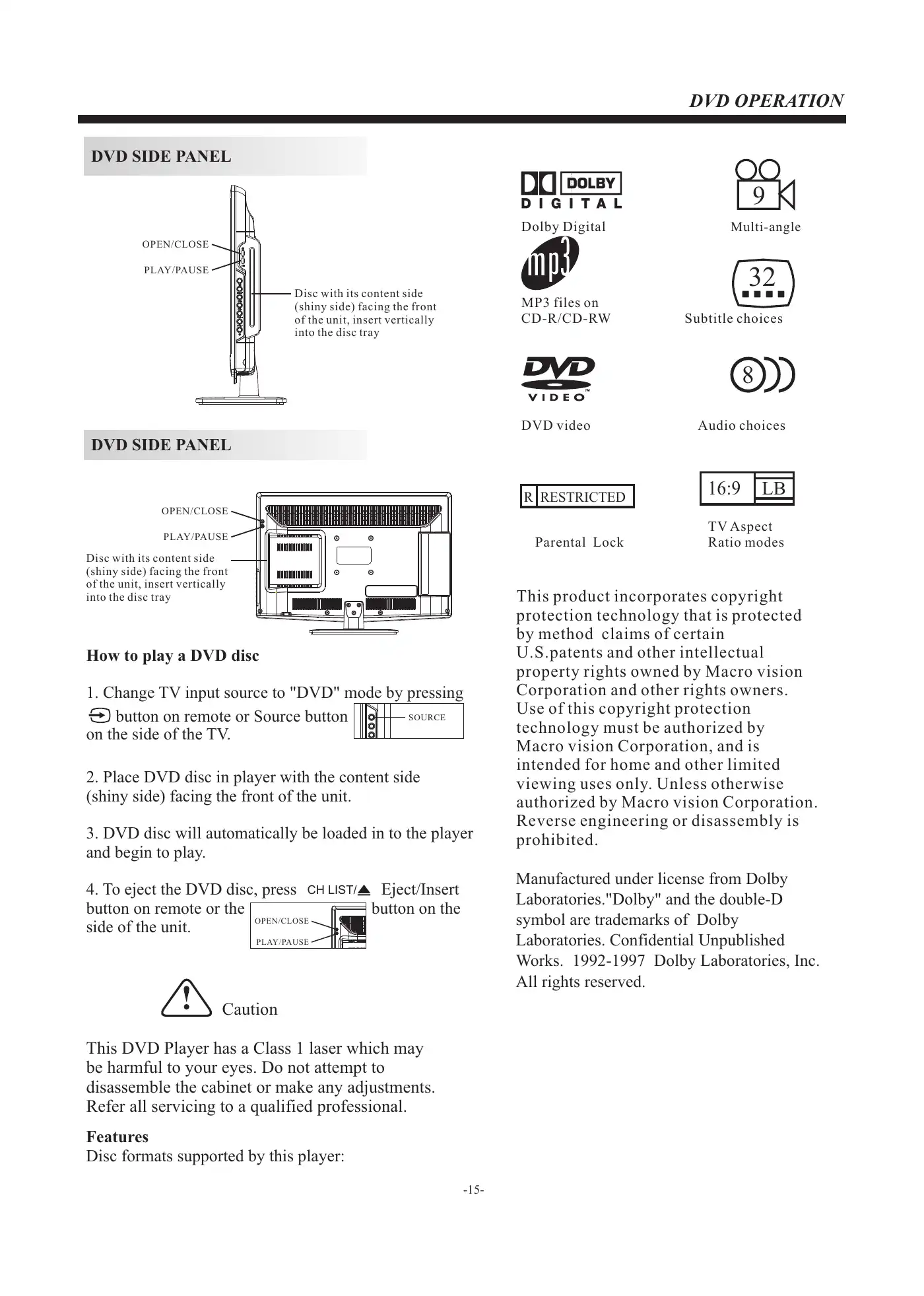 Haier LEC24B3320 User Manual Manual pdf 16 page image