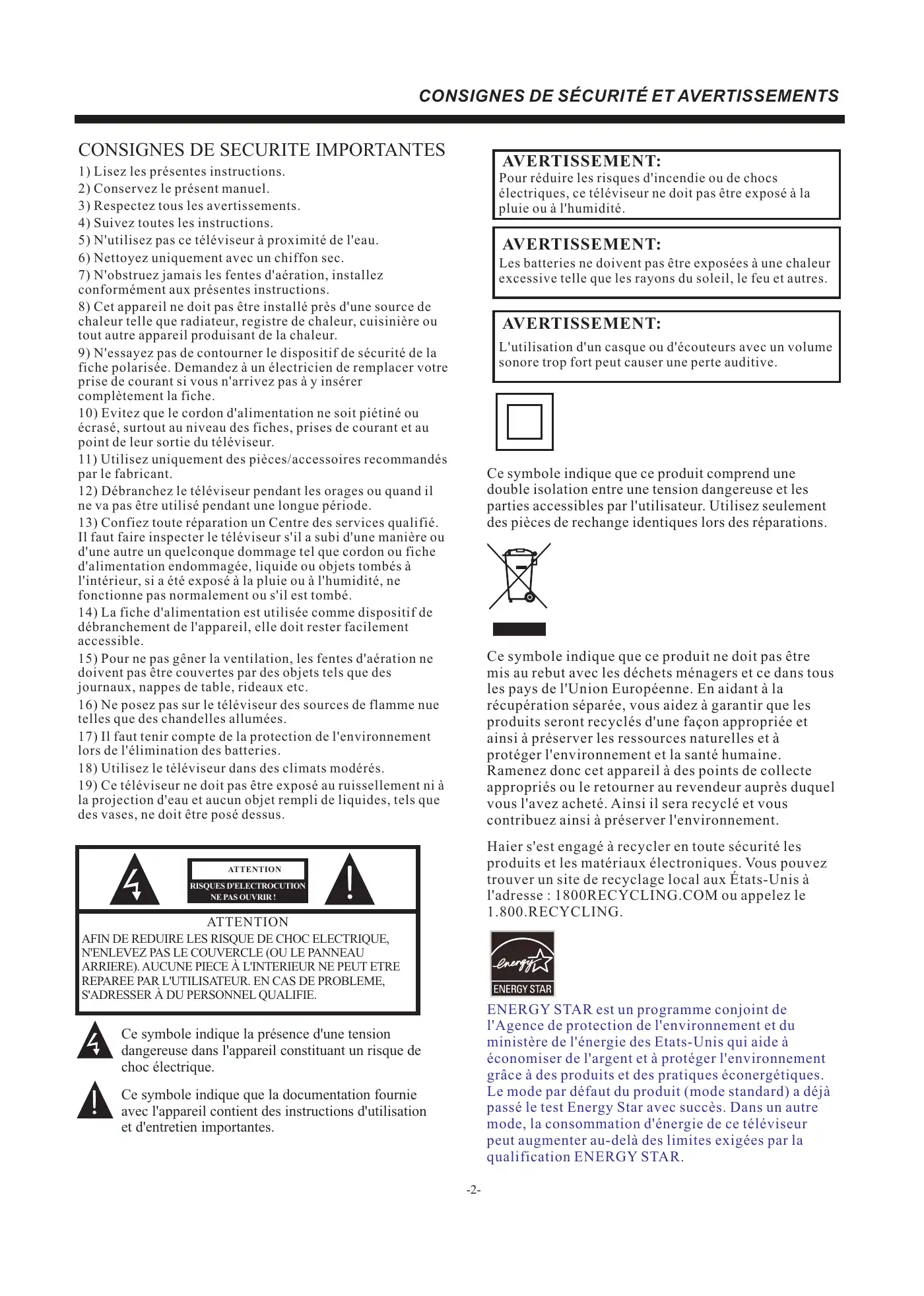 Haier LEC24B3320 User Manual Manual pdf 23 page image