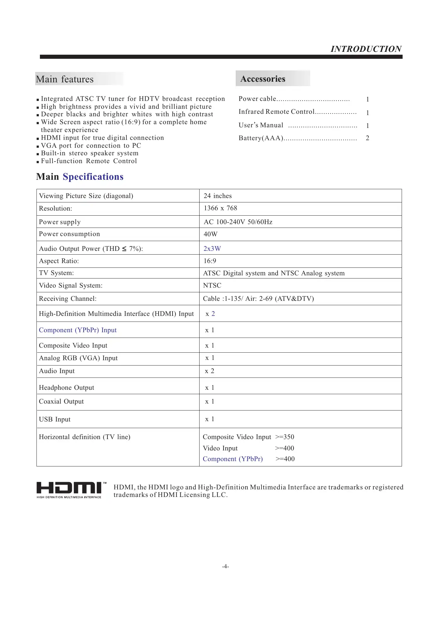 Haier LEC24B3320 User Manual Manual pdf 5 page image