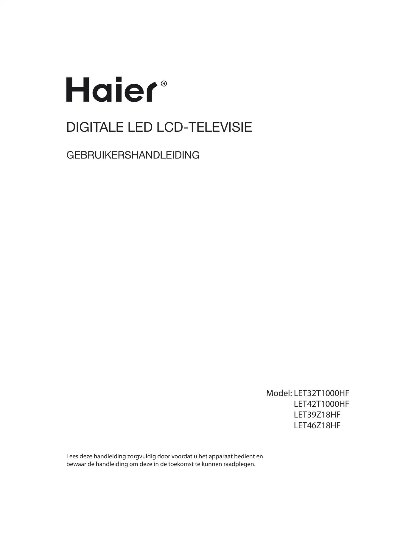Haier LET32T1000HF Instruction Manual Manual pdf 122 page image