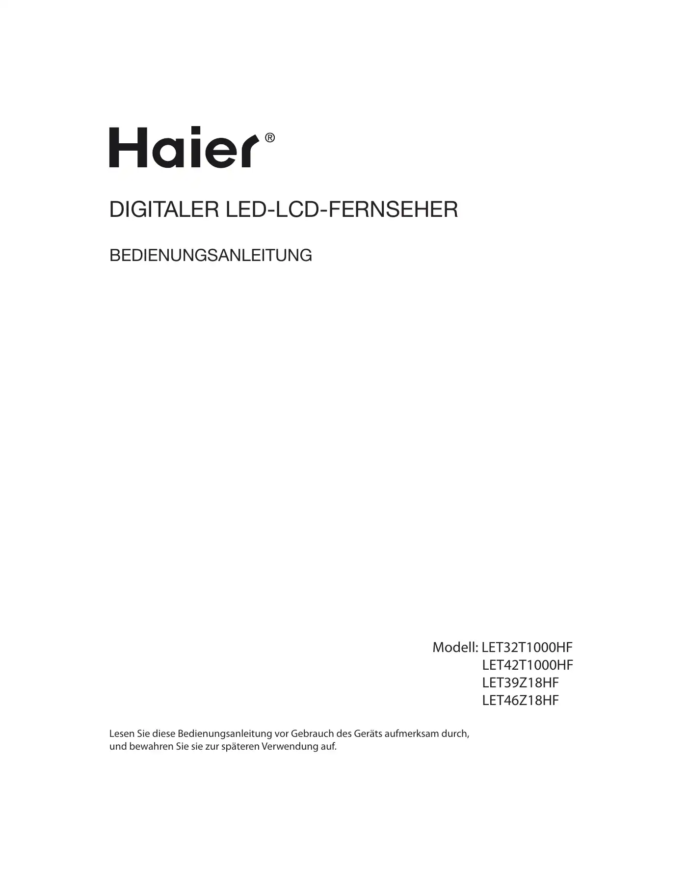 Haier LET32T1000HF Instruction Manual Manual pdf 31 page image