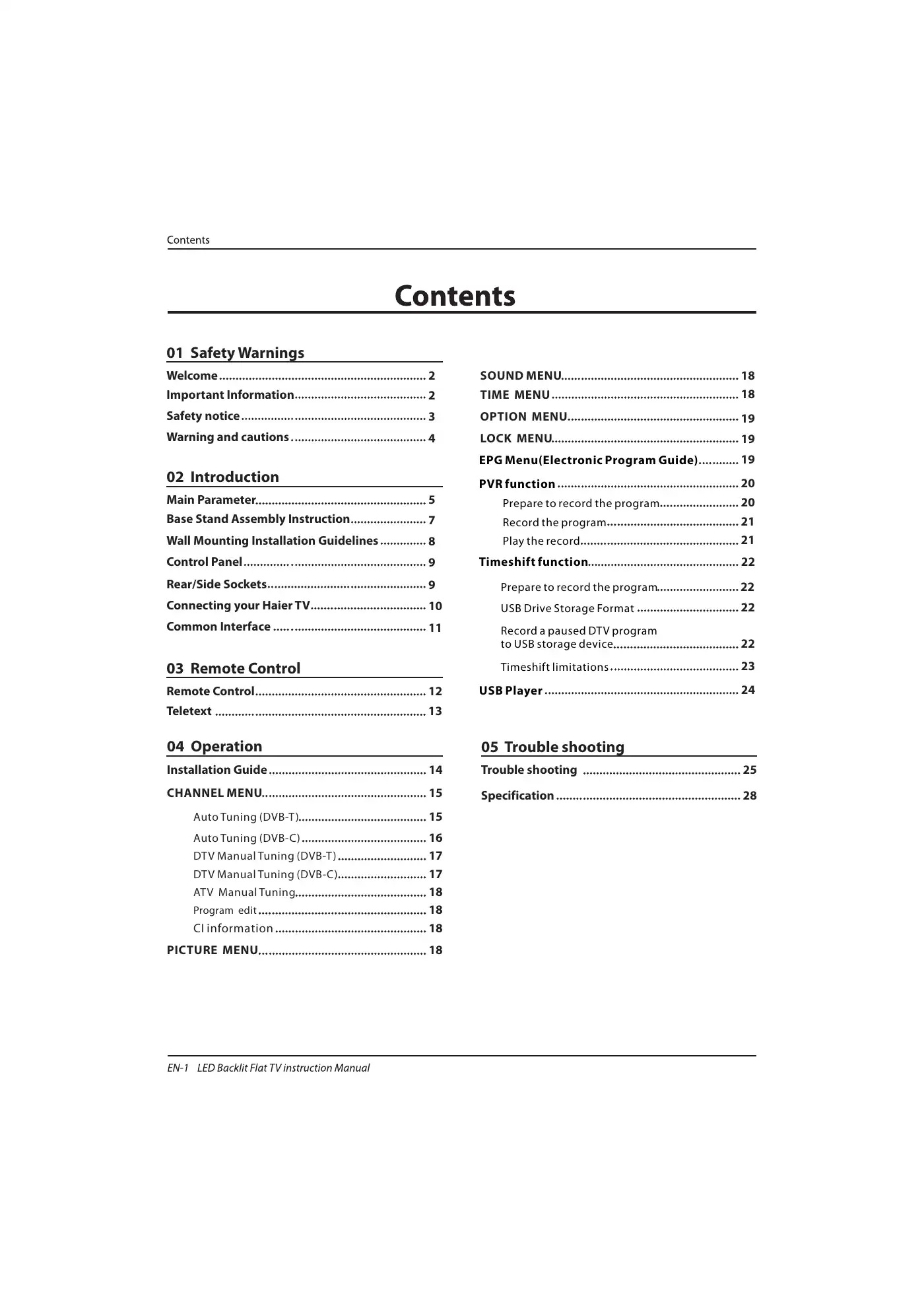 Haier LET39C800HF Instruction Manual Manual pdf 2 page image