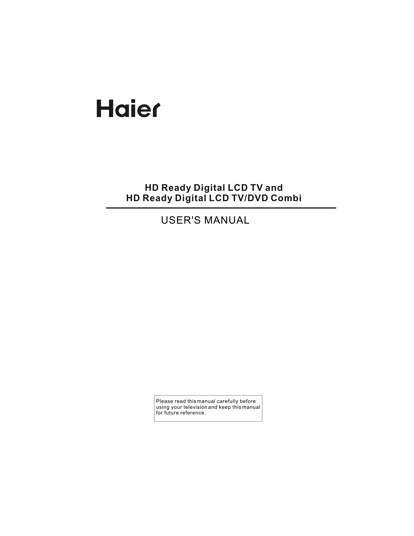 Haier LT15R1CBW User Manual Manual pdf 1 page image