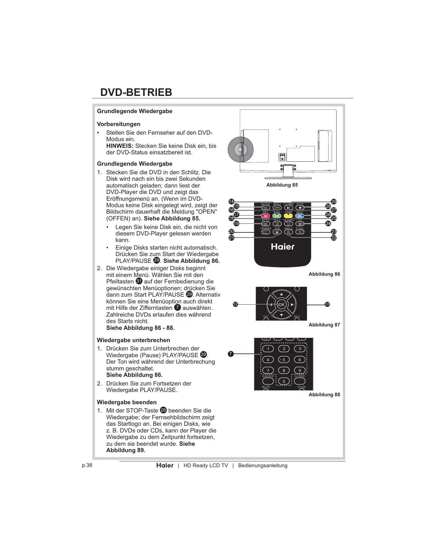 Haier LT19Z6 User Manual Manual pdf 152 page image