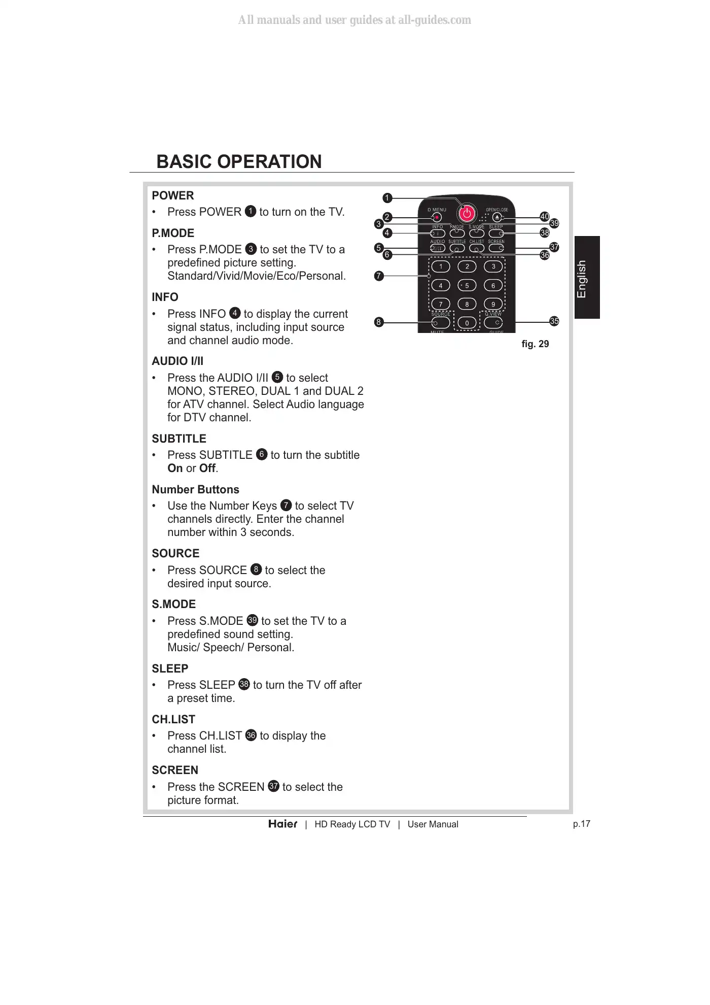 Haier LT19Z6 User Manual Manual pdf 19 page image