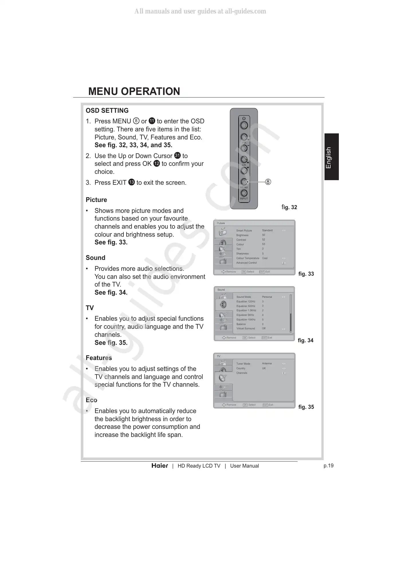 Haier LT19Z6 User Manual Manual pdf 21 page image