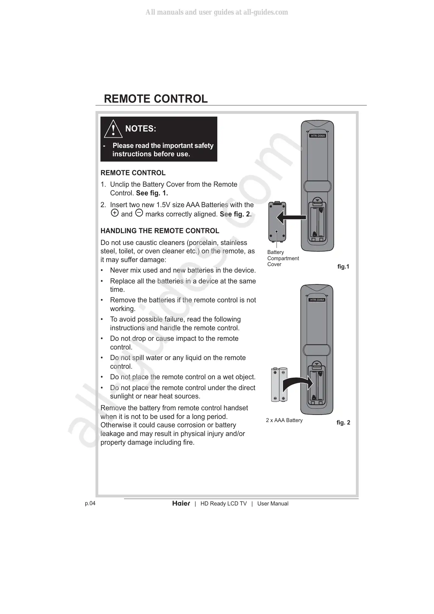 Haier LT19Z6 User Manual Manual pdf 6 page image