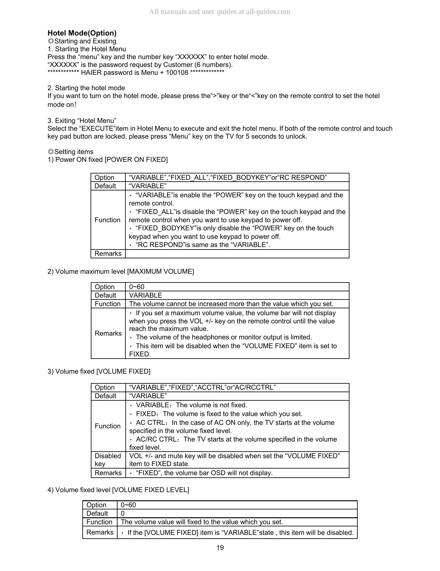 Haier LT19Z6 Service Manual Manual pdf 19 page image