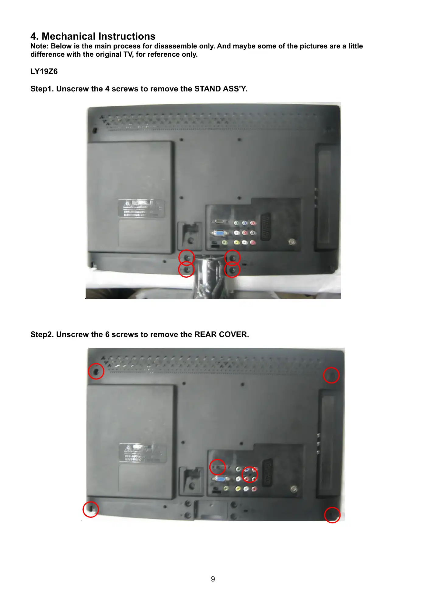 Haier LY19Z6 Service Manual Manual pdf 9 page image