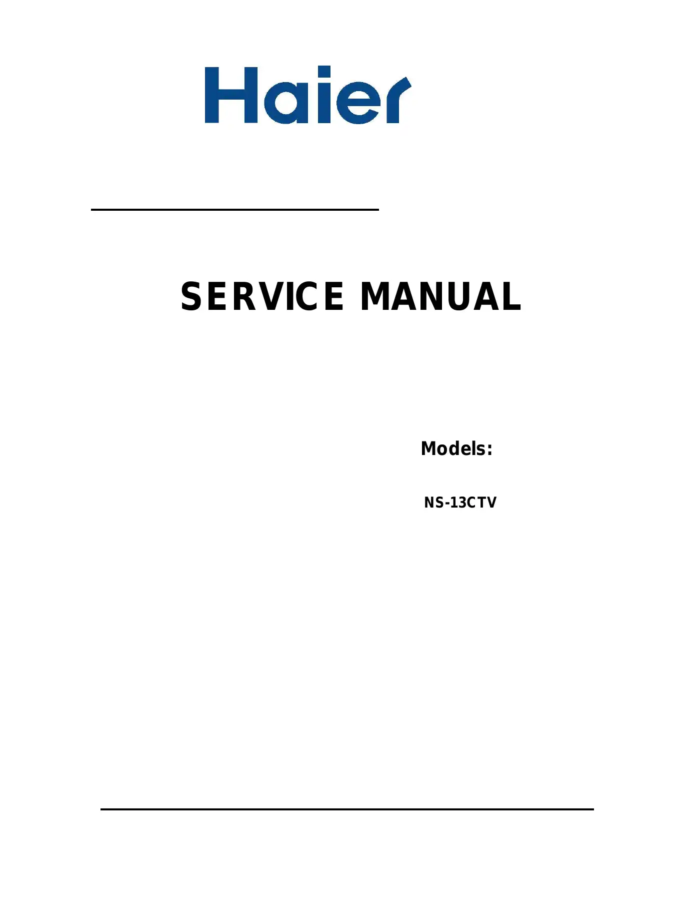 Haier NS-13CTV Service Manual Manual pdf 1 page image