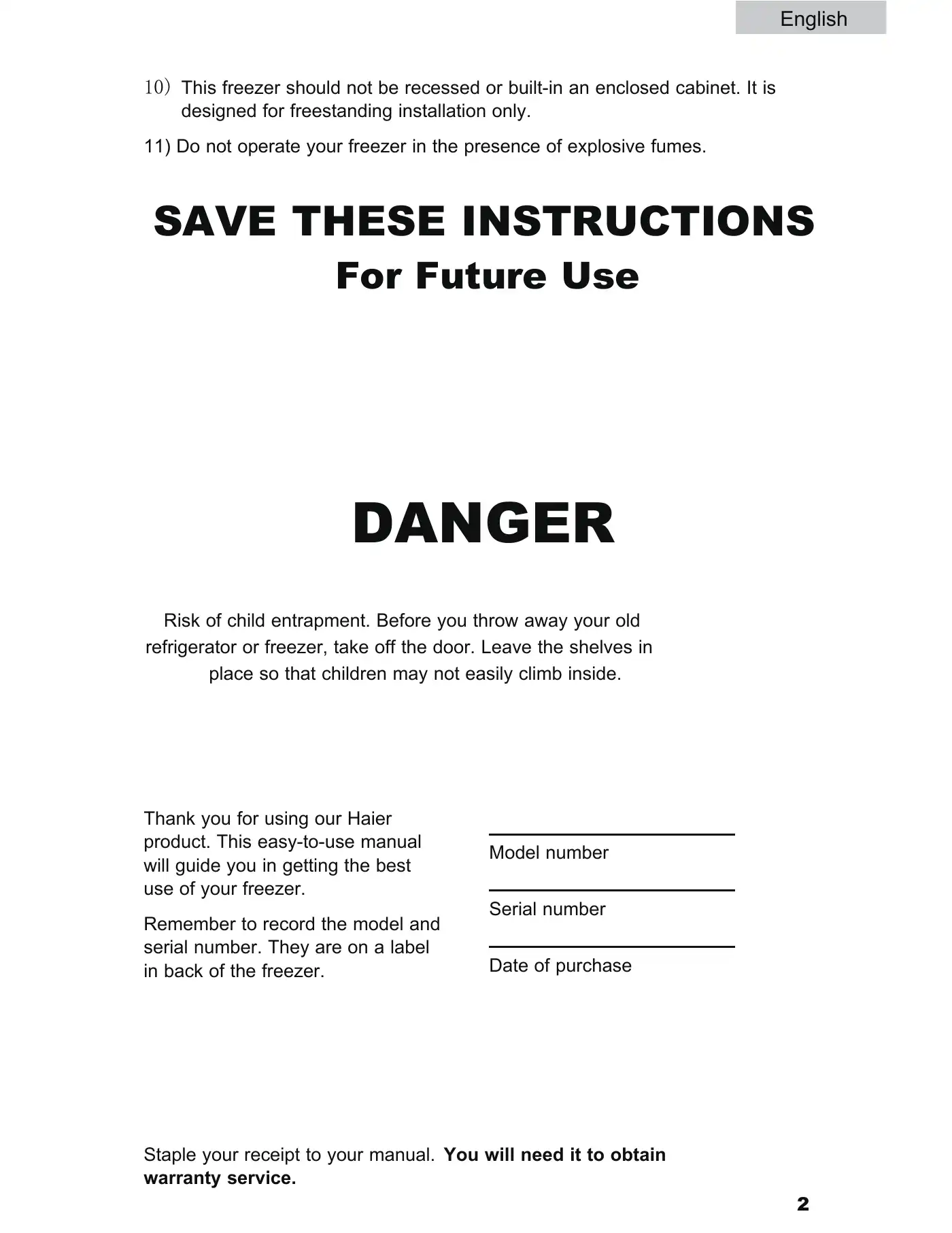 Haier LW-120HB User Manual Manual pdf 3 page image