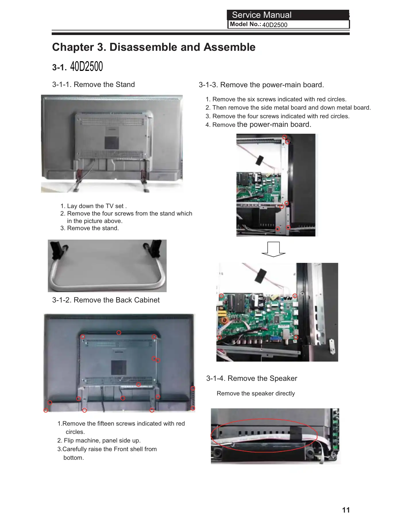 Haier 40D2500 Service Manual Manual pdf 12 page image