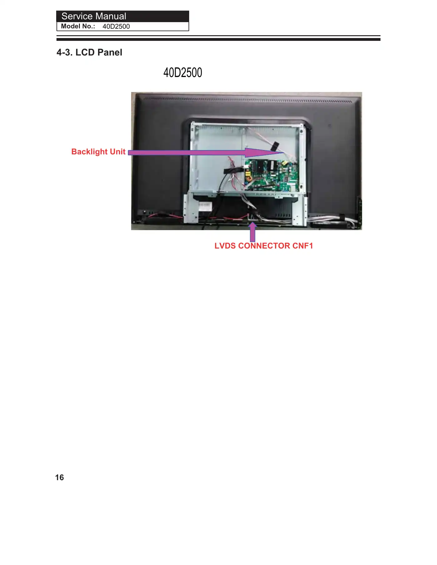 Haier 40D2500 Service Manual Manual pdf 17 page image