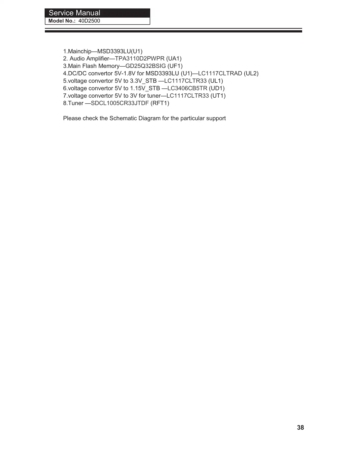 Haier 40D2500 Service Manual Manual pdf 39 page image