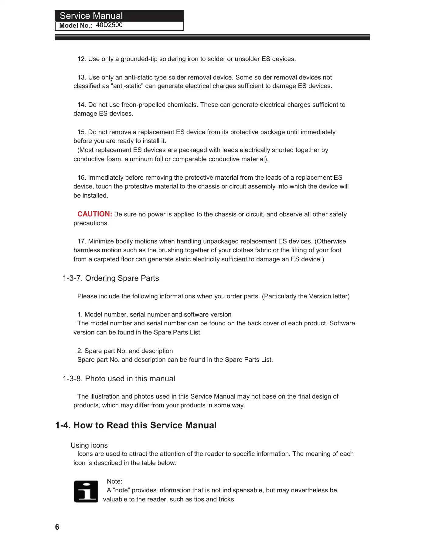 Haier 40D2500 Service Manual Manual pdf 7 page image