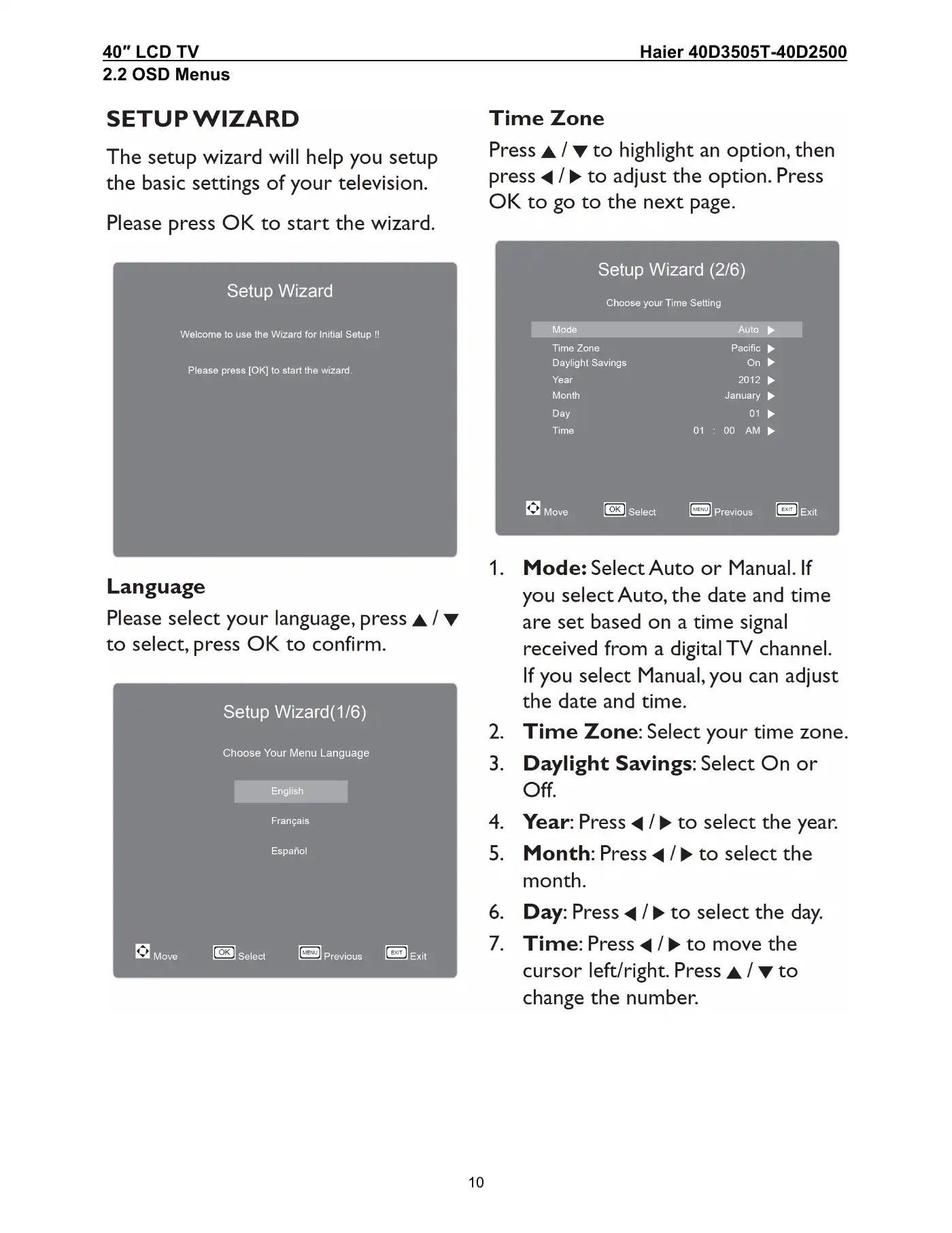Haier 40D3505T Service Manual Manual pdf 10 page image