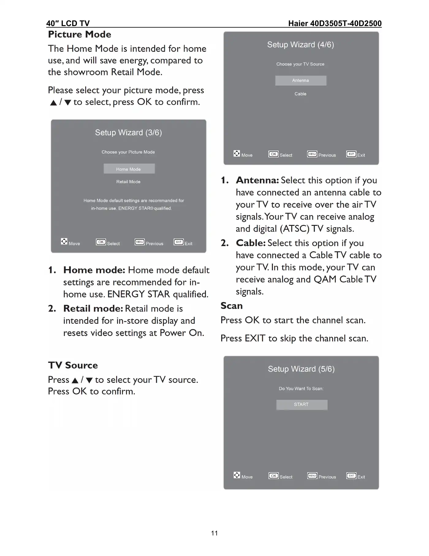 Haier 40D3505T Service Manual Manual pdf 11 page image