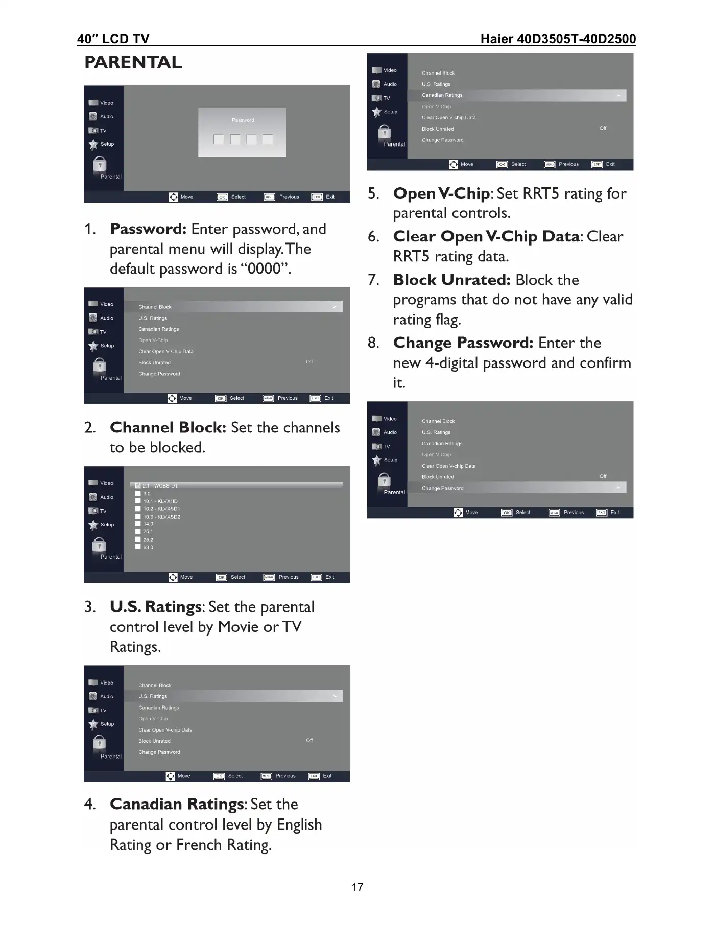 Haier 40D3505T Service Manual Manual pdf 17 page image