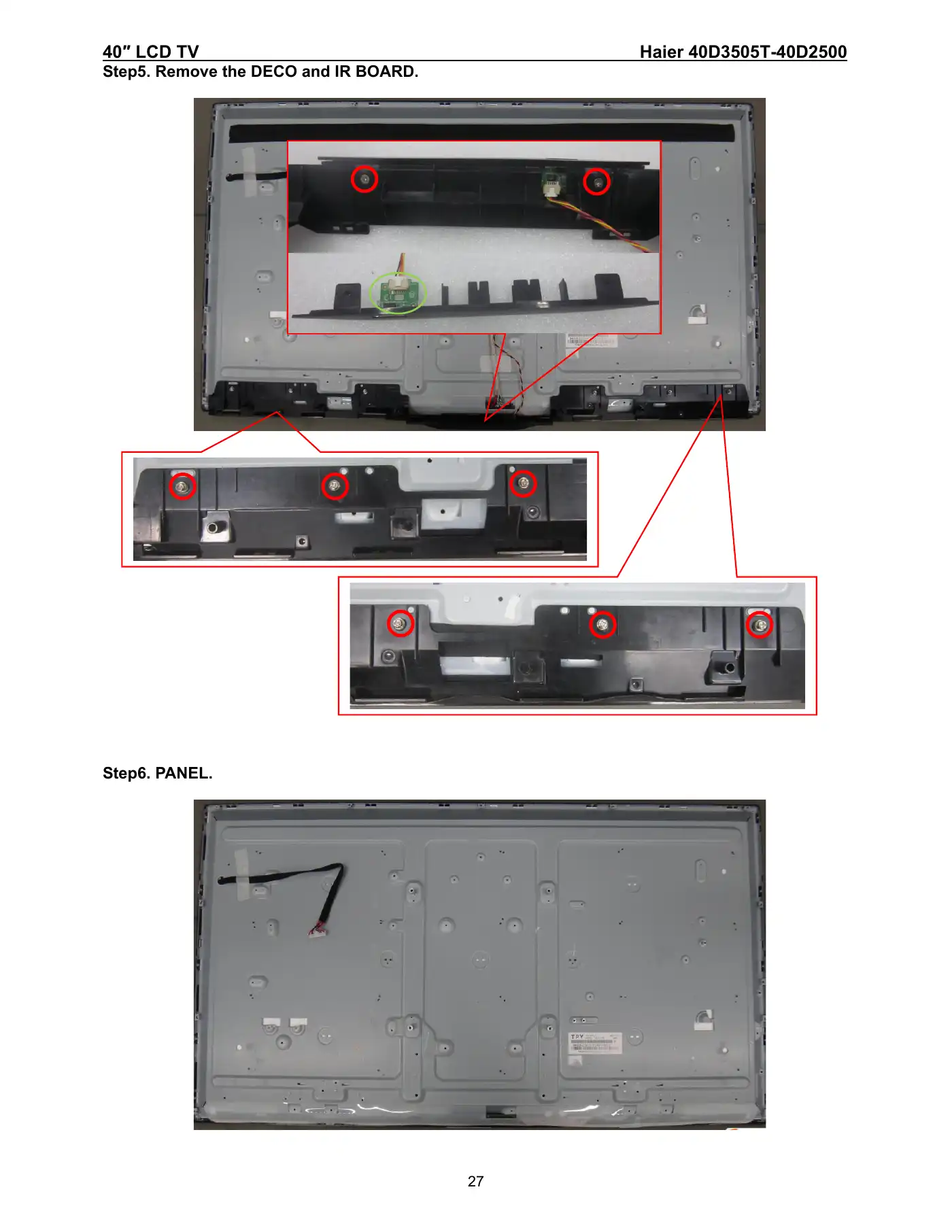 Haier 40D3505T Service Manual Manual pdf 27 page image