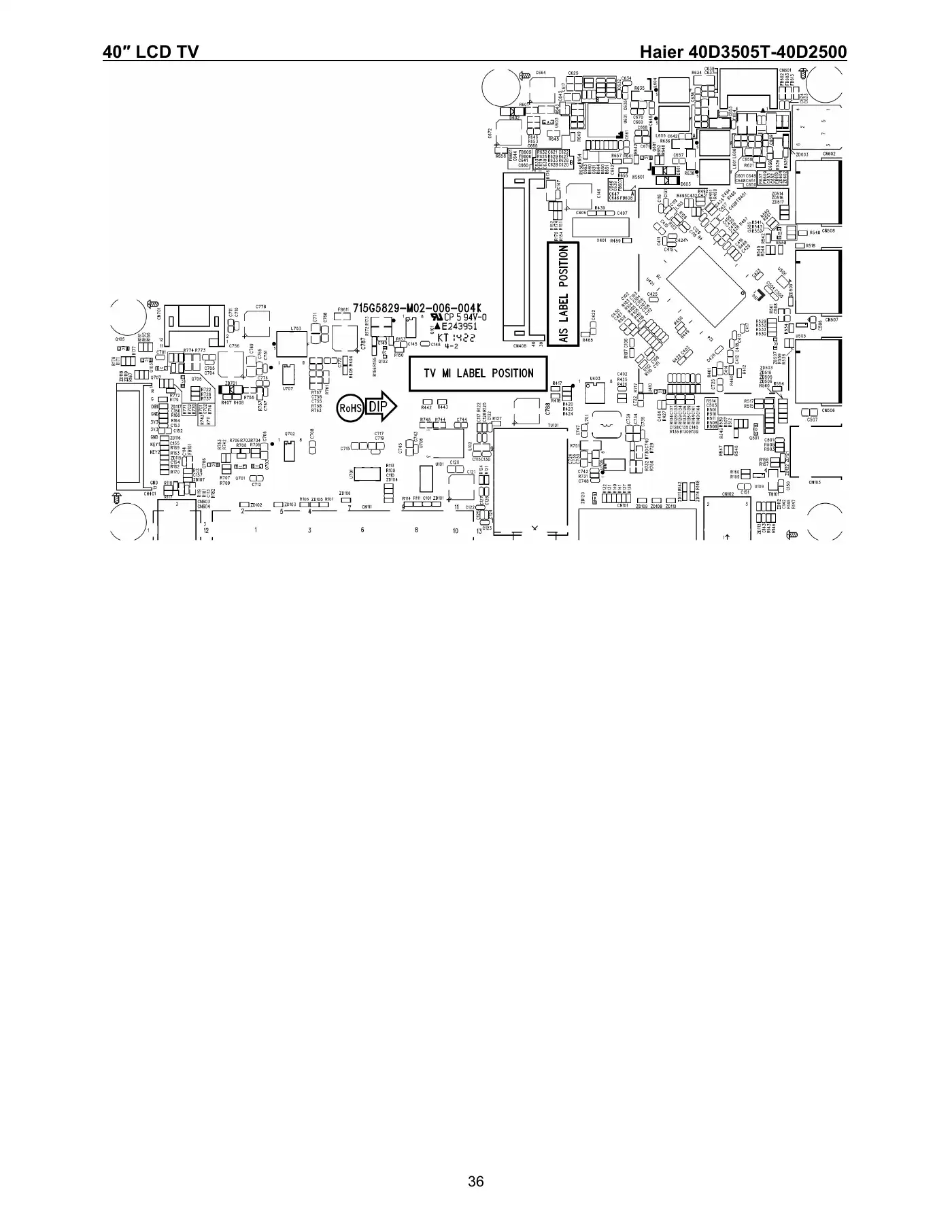 Haier 40D3505T Service Manual Manual pdf 36 page image
