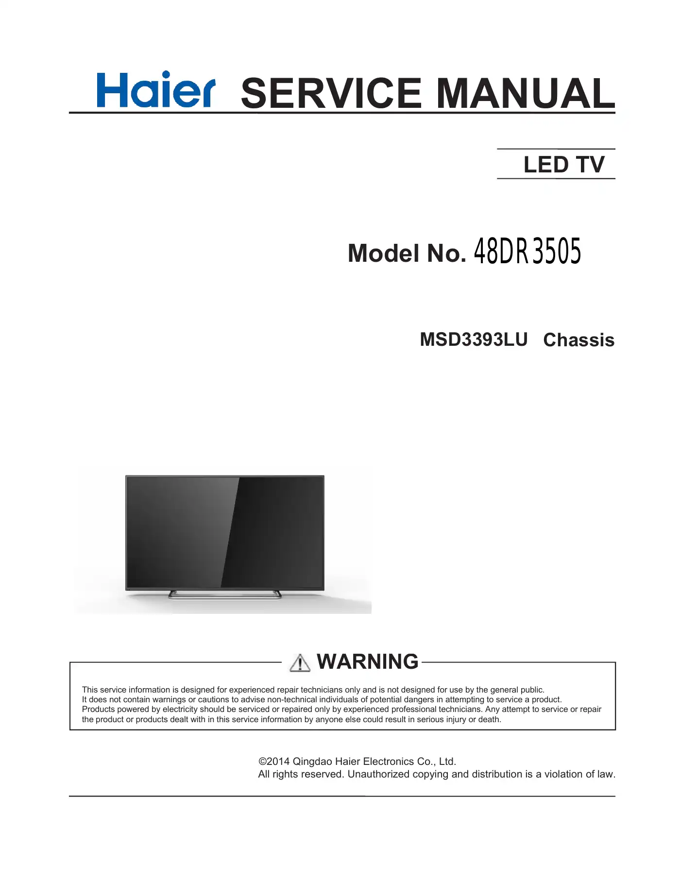 Haier 48DR3505 Service Manual Manual pdf 1 page image