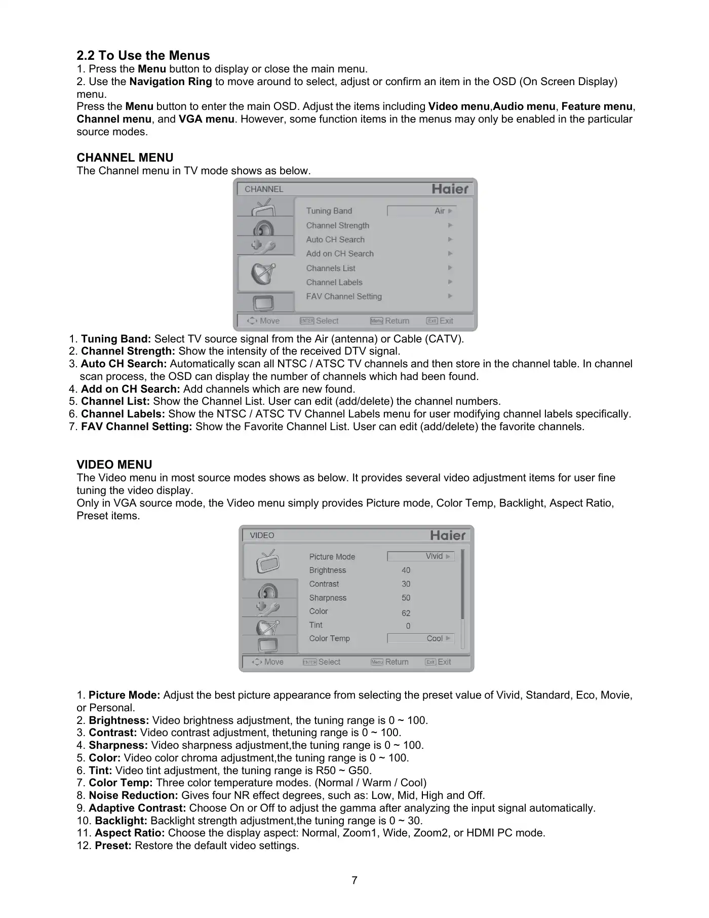 Haier HL24XD2 Service Manual Manual pdf 7 page image