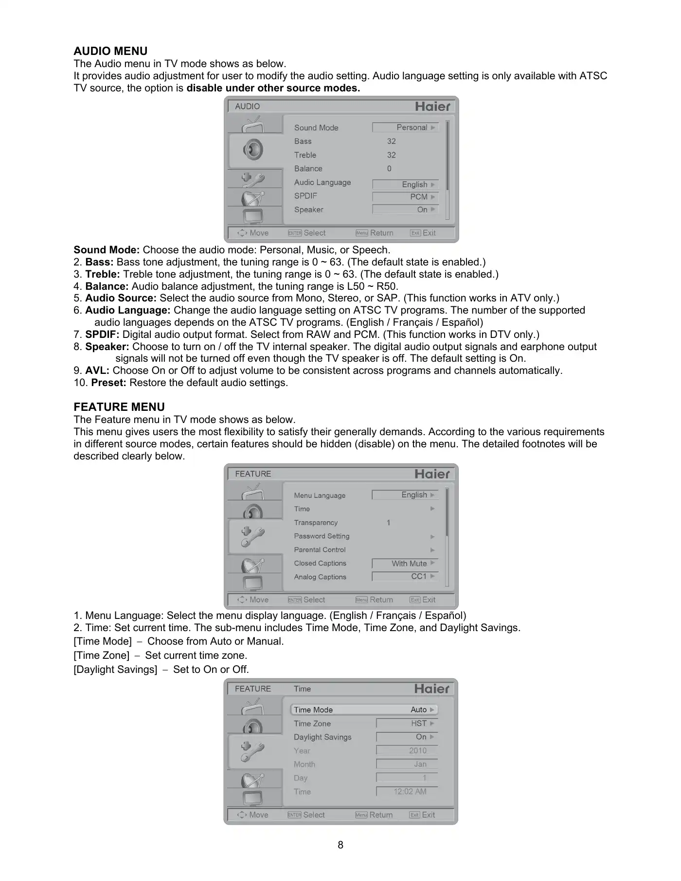 Haier HL24XD2 Service Manual Manual pdf 8 page image