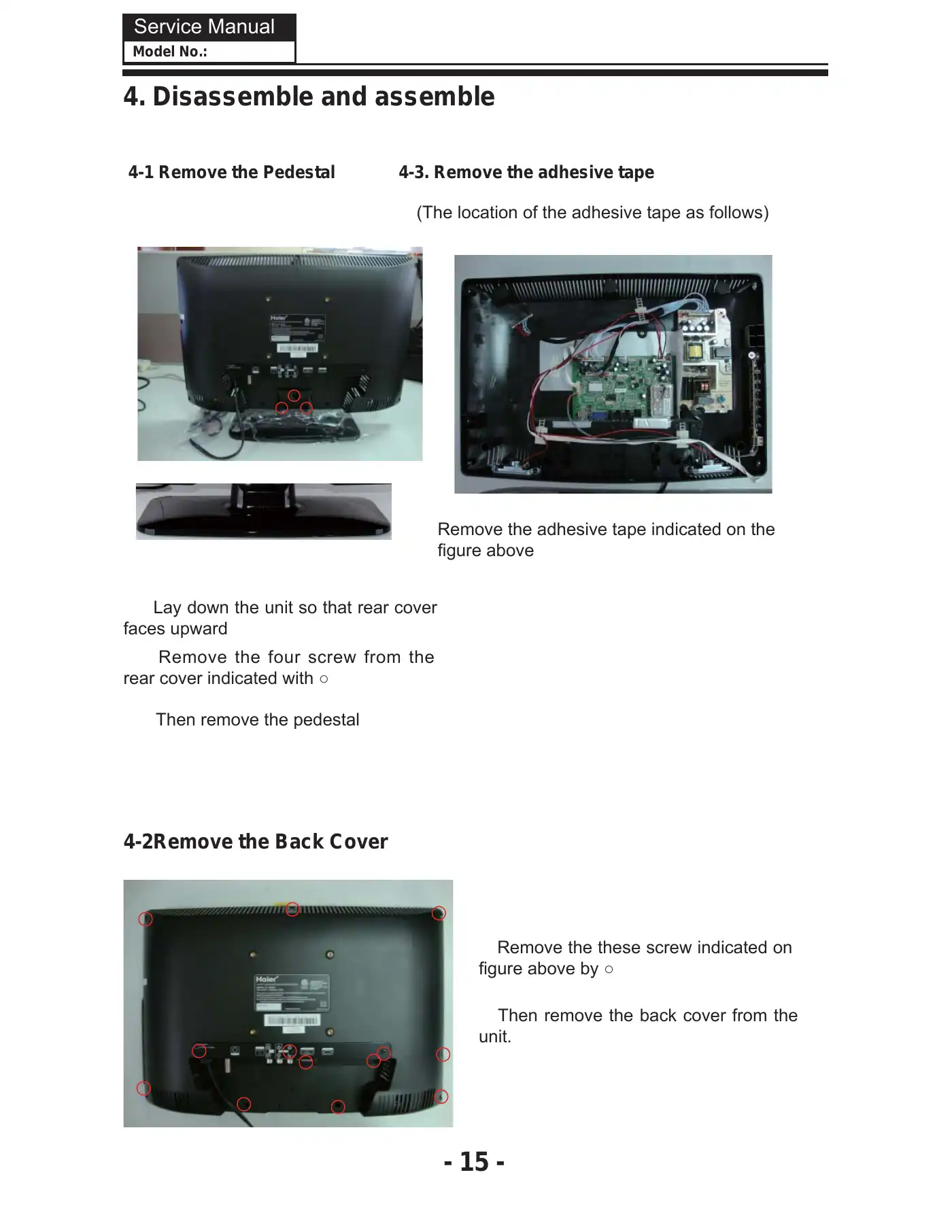 Haier HL19KN2 Service Manual Manual pdf 16 page image