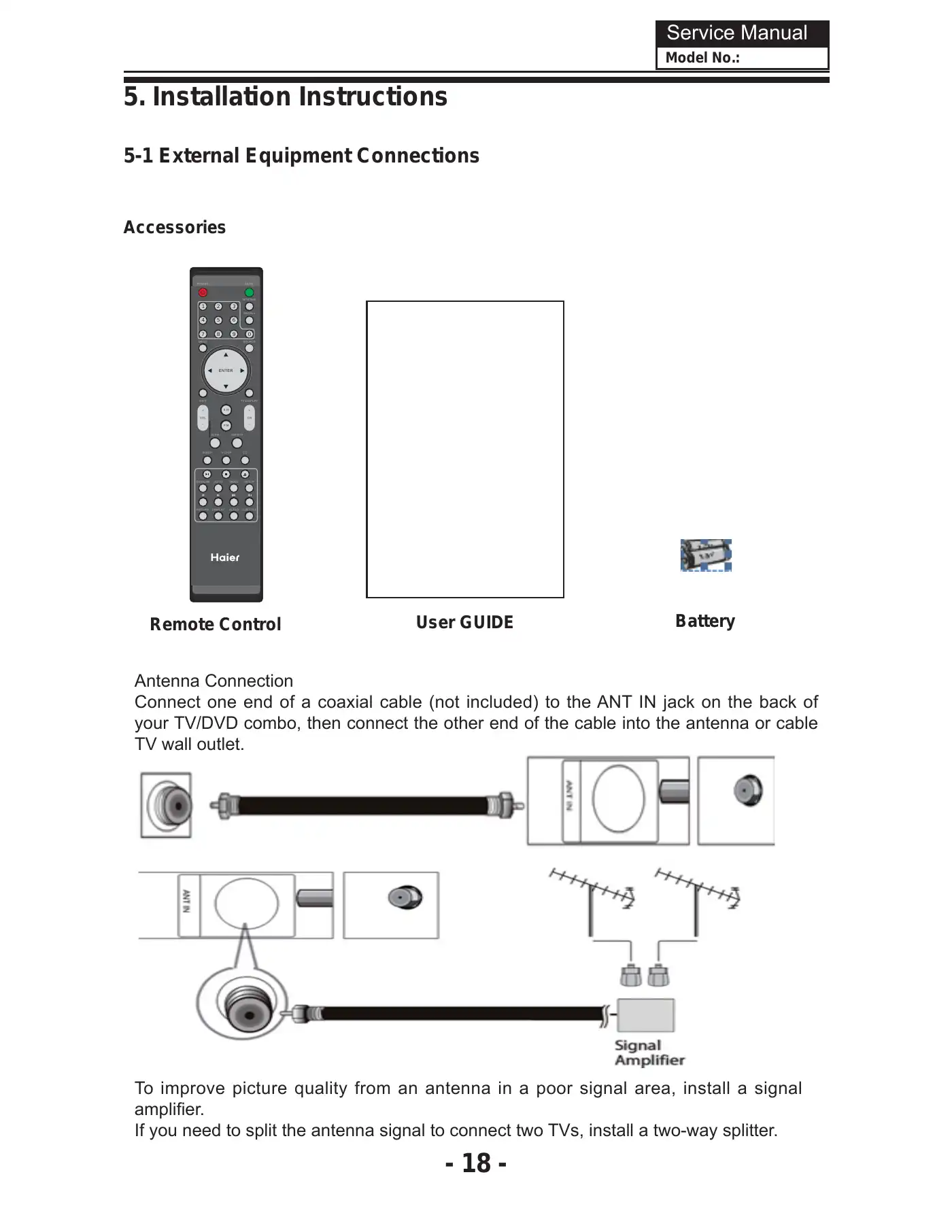 Haier HL19KN2 Service Manual Manual pdf 19 page image