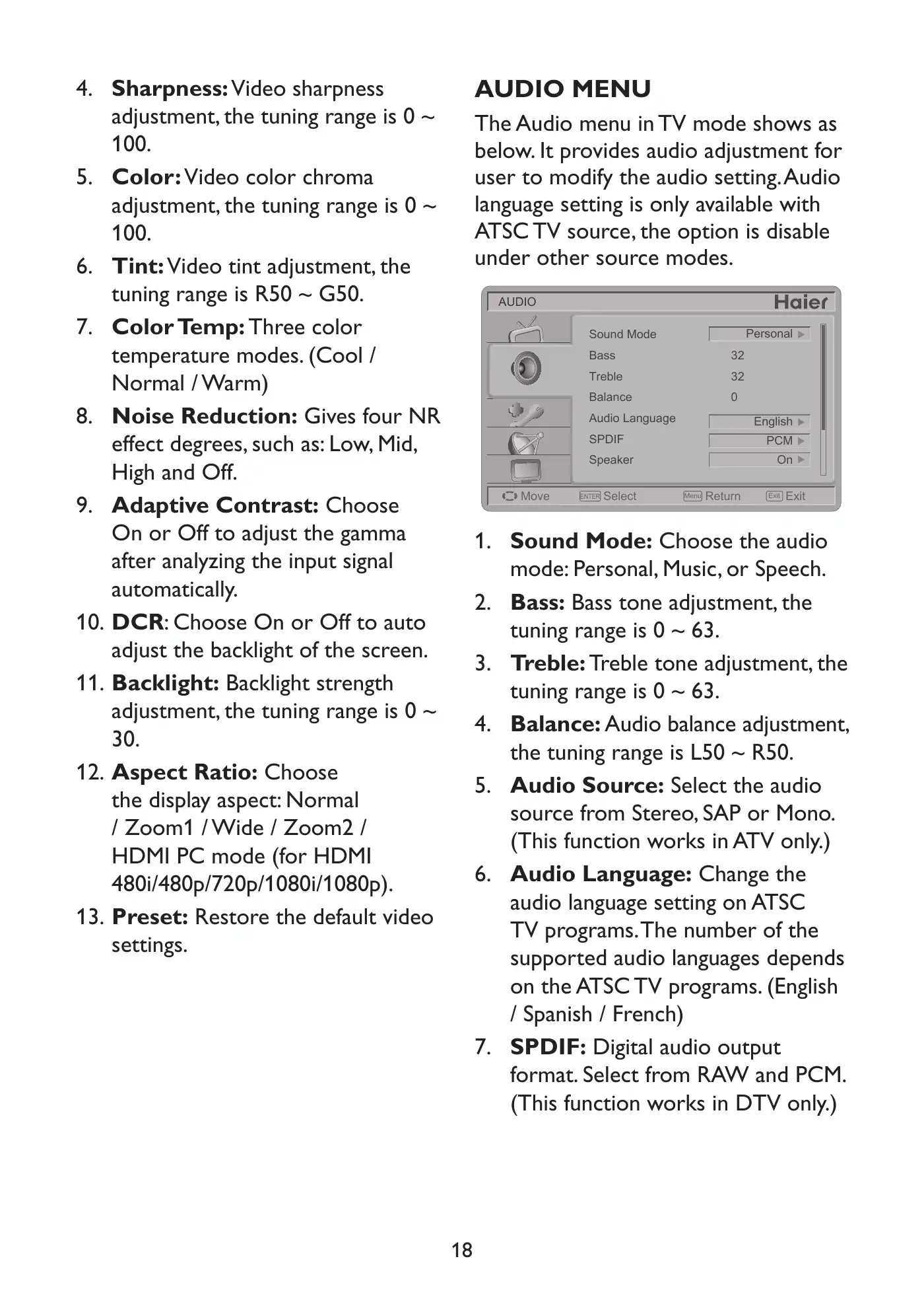 Haier HL19LE2a Owner's Manual Manual pdf 20 page image