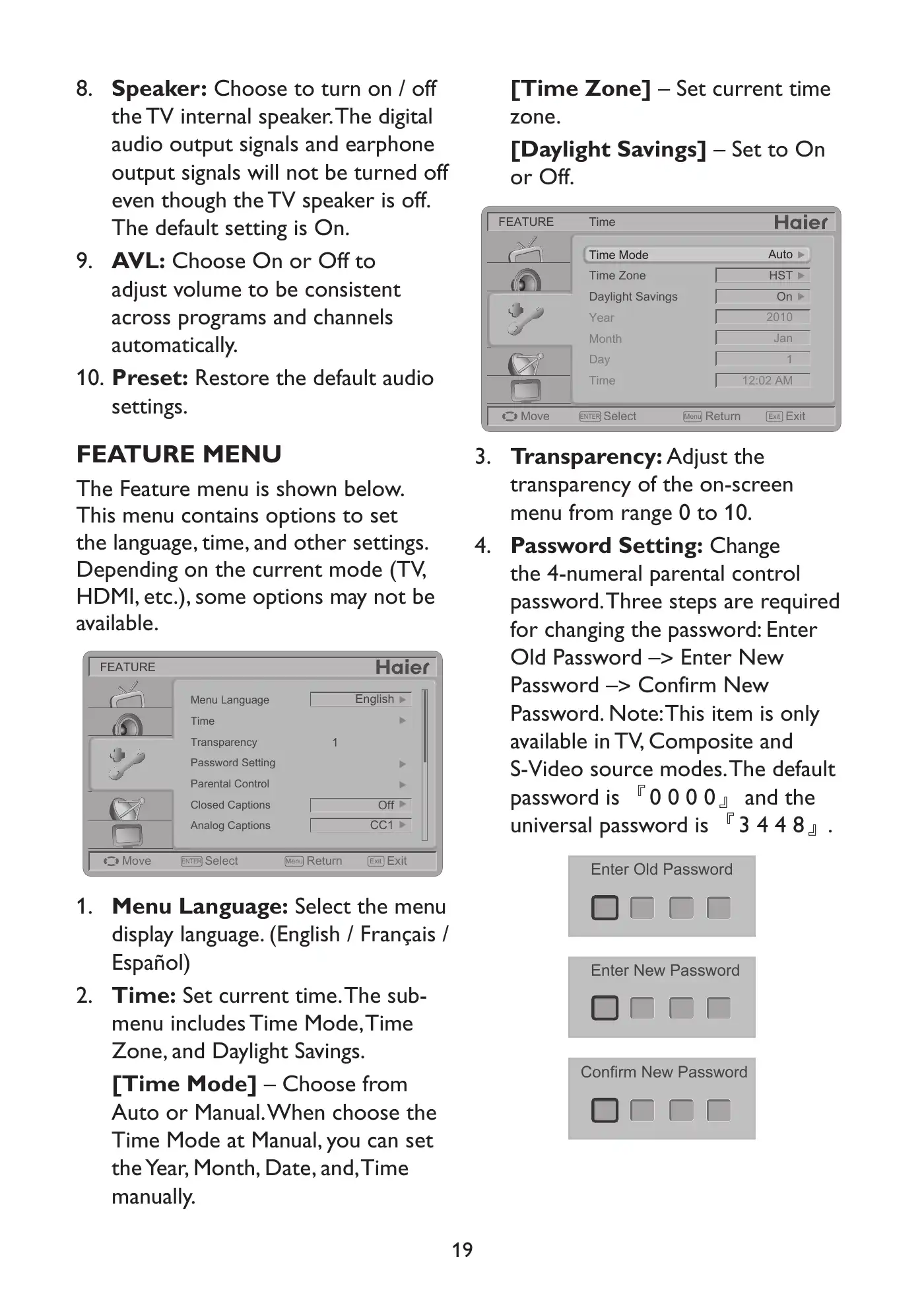 Haier HL19LE2a Owner's Manual Manual pdf 21 page image
