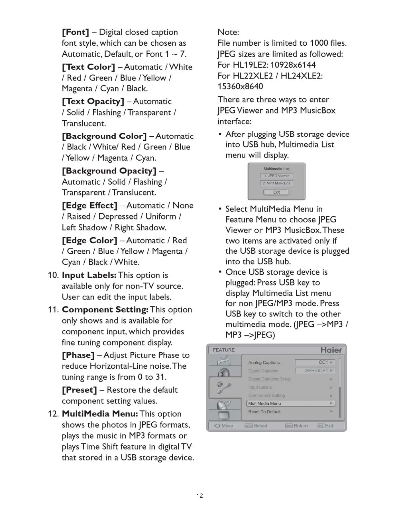 Haier HL19LE2 Service Manual Manual pdf 11 page image