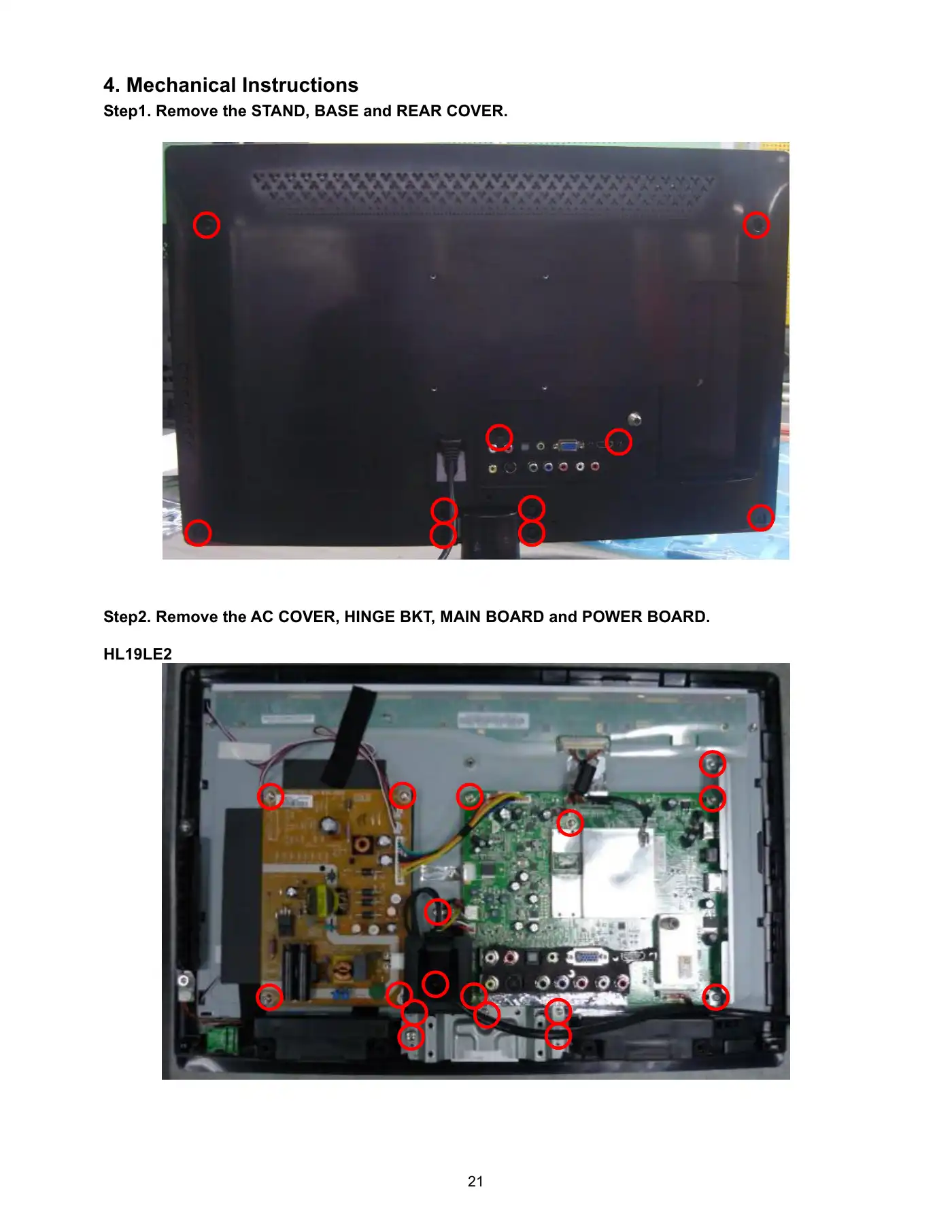 Haier HL19LE2 Service Manual Manual pdf 20 page image