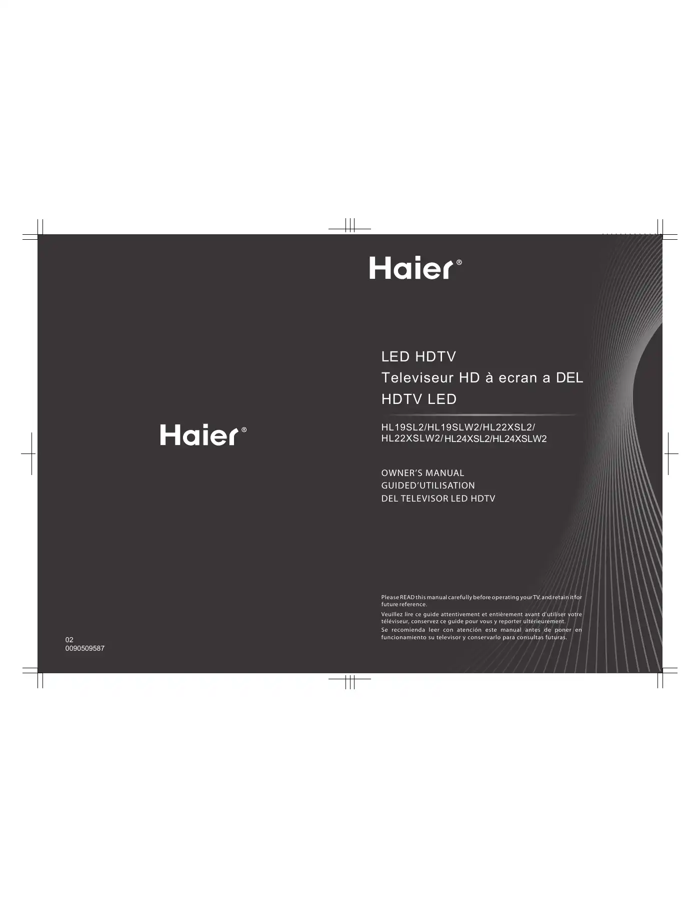 Haier HL24XSL2 Owner's Manual Manual pdf 1 page image